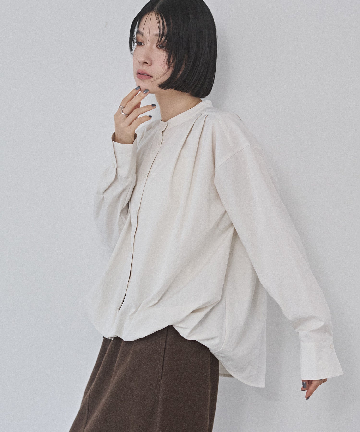 ポリエステルブロード バルーンシャツ