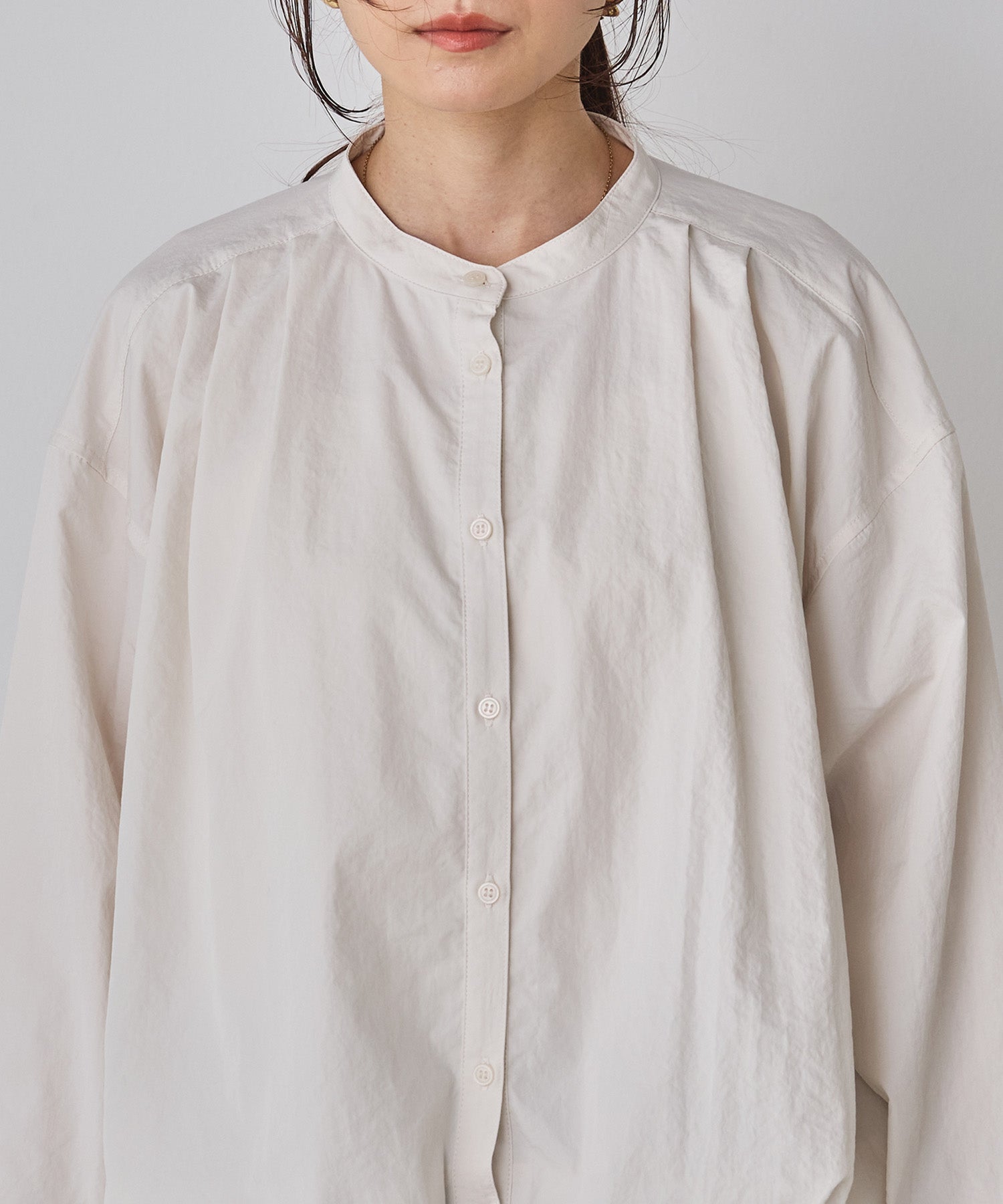 ポリエステルブロード バルーンシャツ