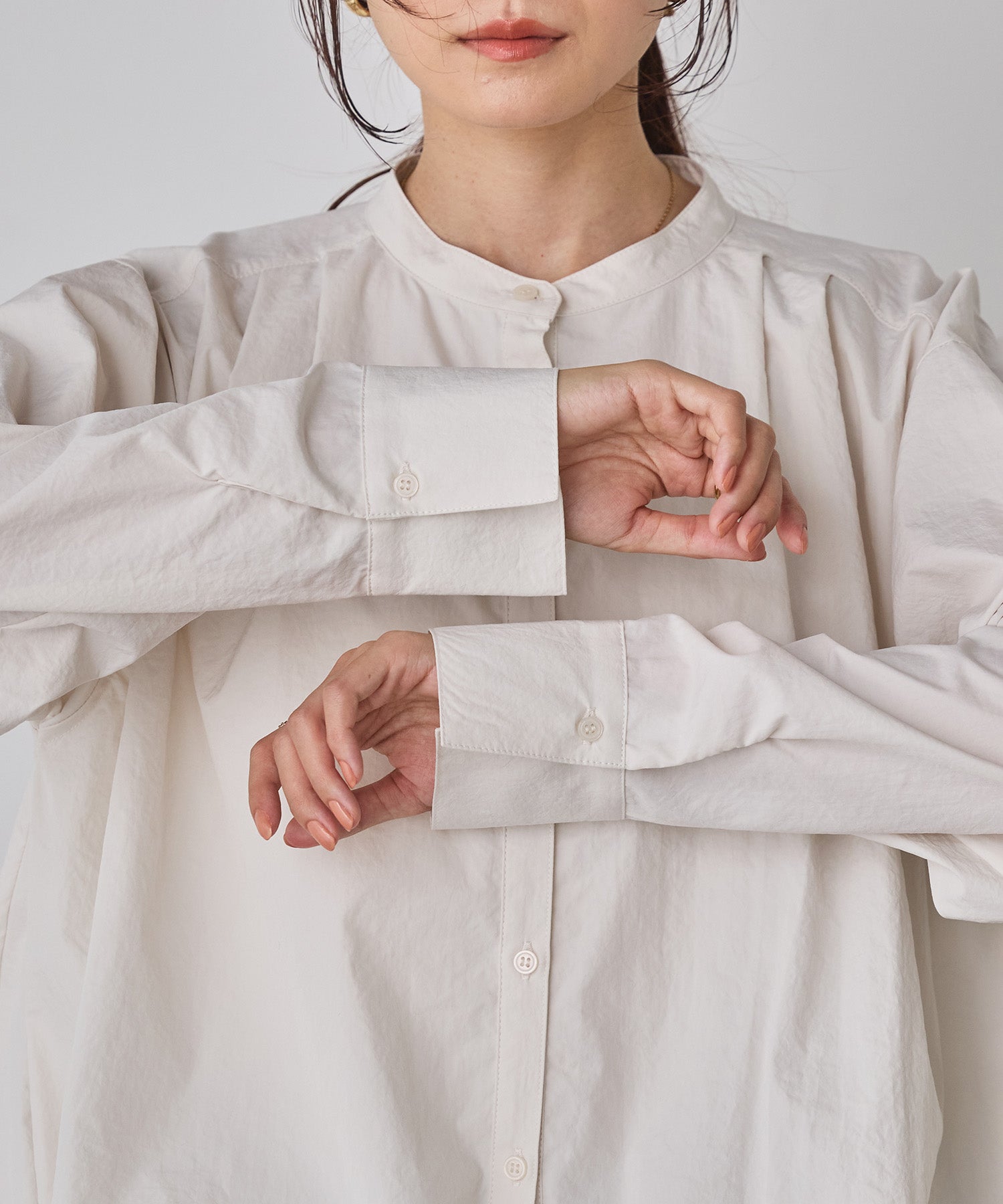 ポリエステルブロード バルーンシャツ