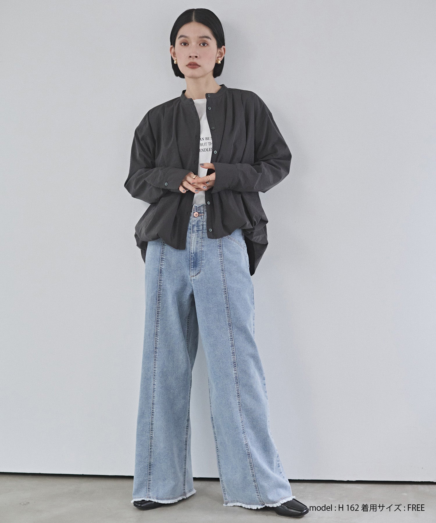 ポリエステルブロード バルーンシャツ