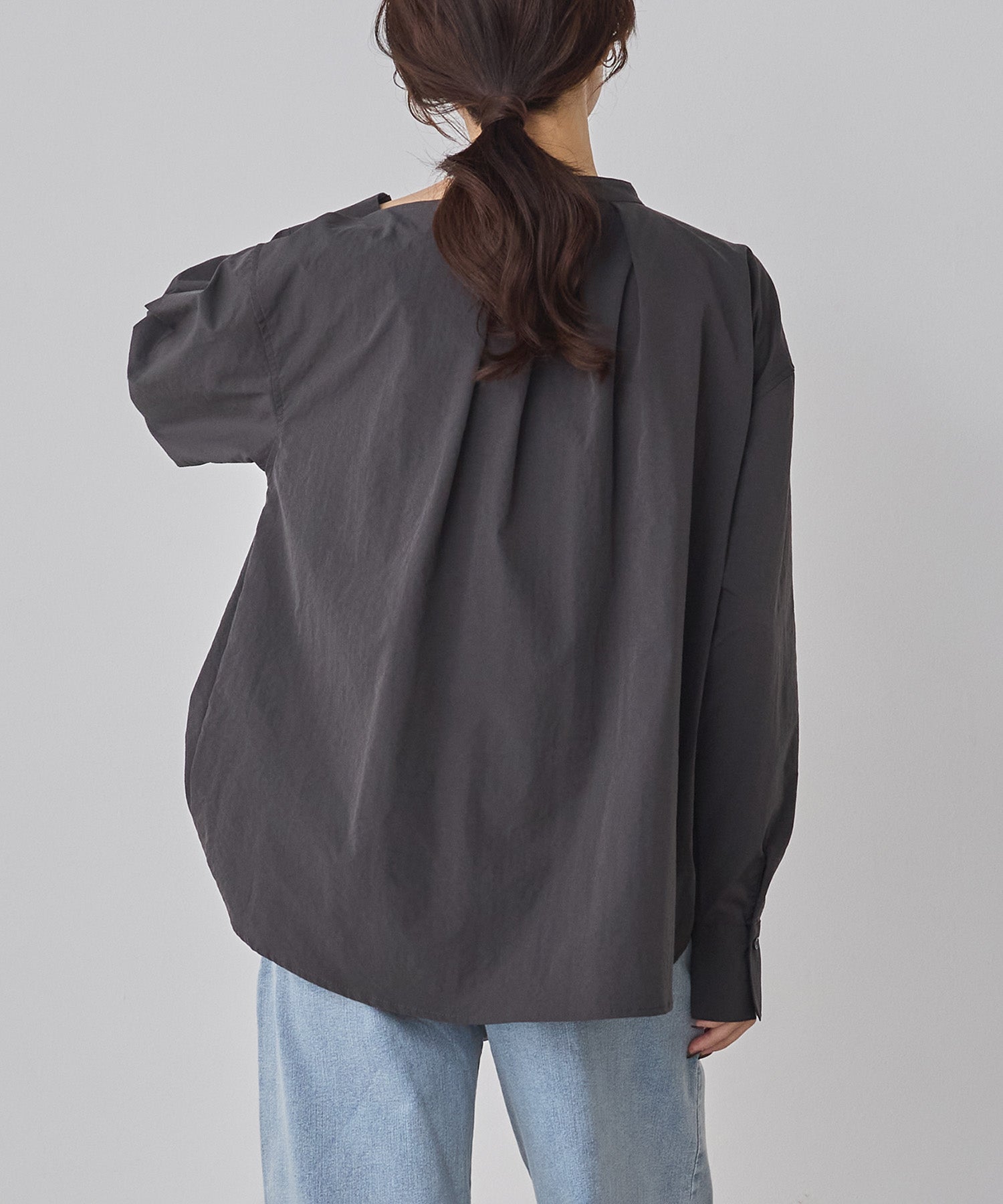 ポリエステルブロード バルーンシャツ
