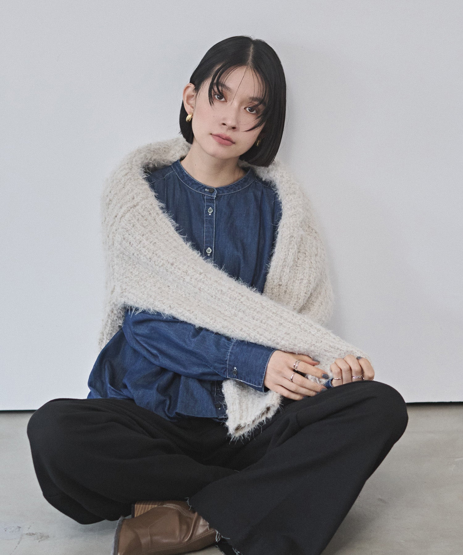 ポリエステルブロード バルーンシャツ