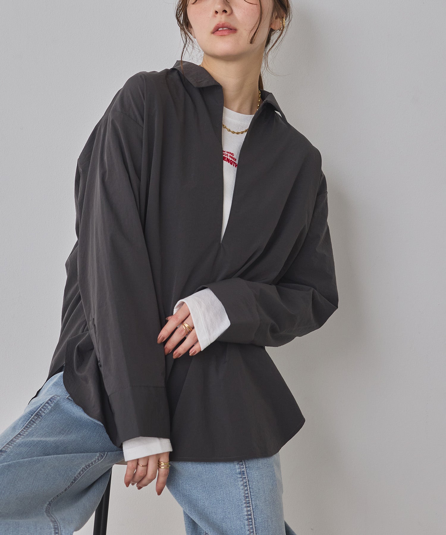 BROAD/TENCEL DENIM SKIPPER SHIRT