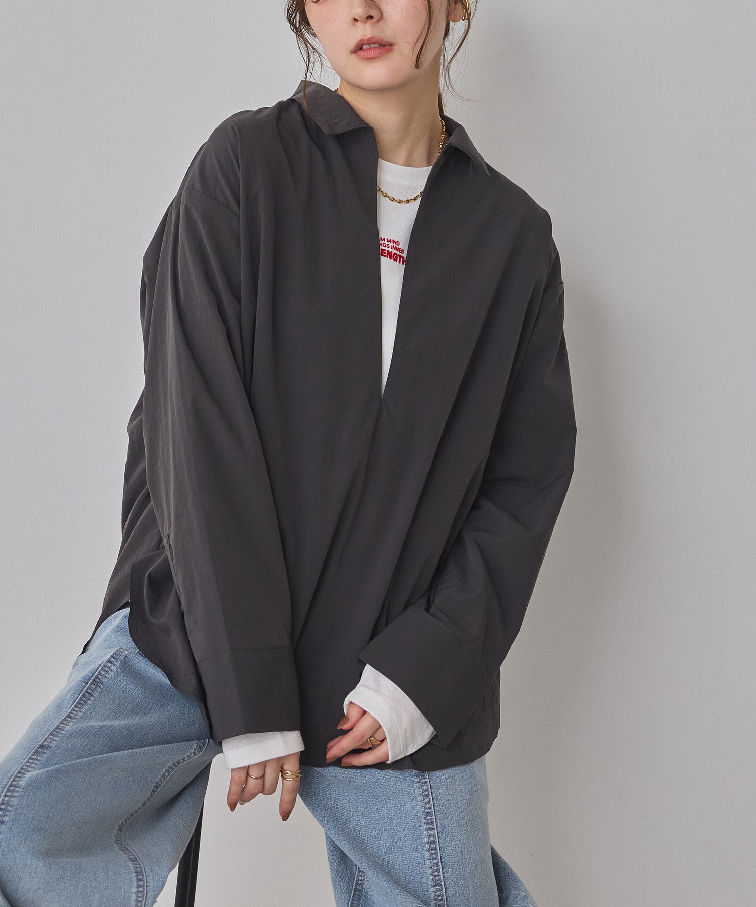 BROAD/TENCEL DENIM SKIPPER SHIRT