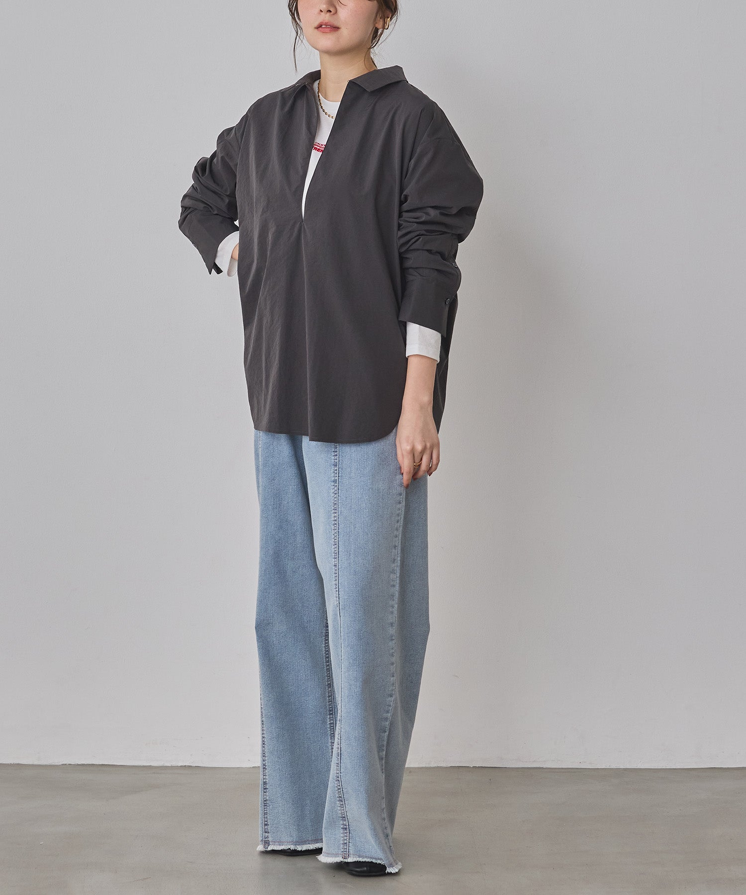 BROAD/TENCEL DENIM SKIPPER SHIRT