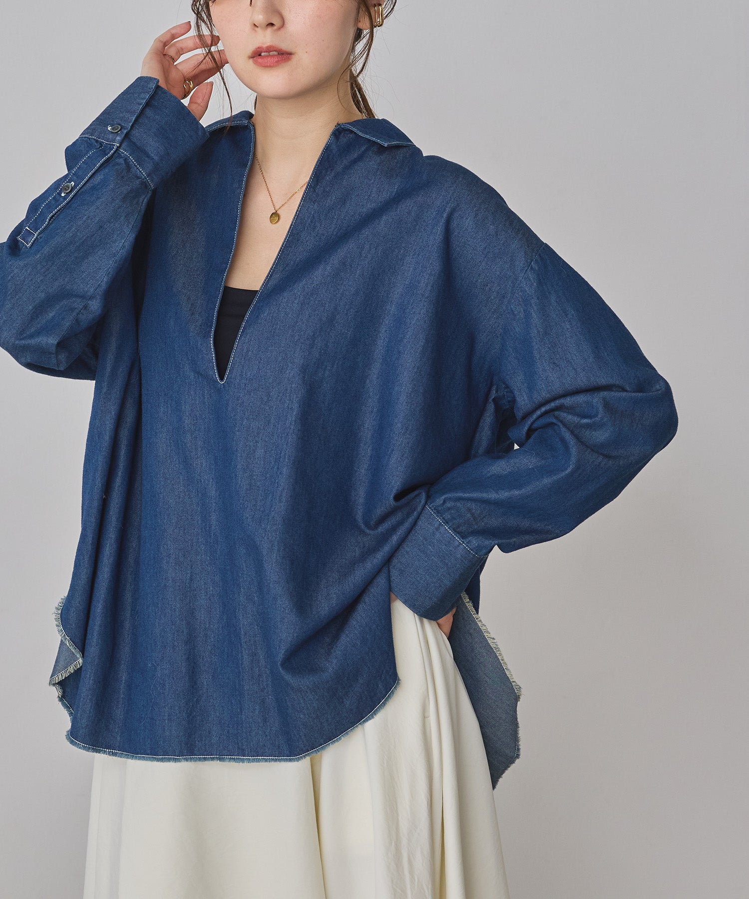 BROAD/TENCEL DENIM SKIPPER SHIRT