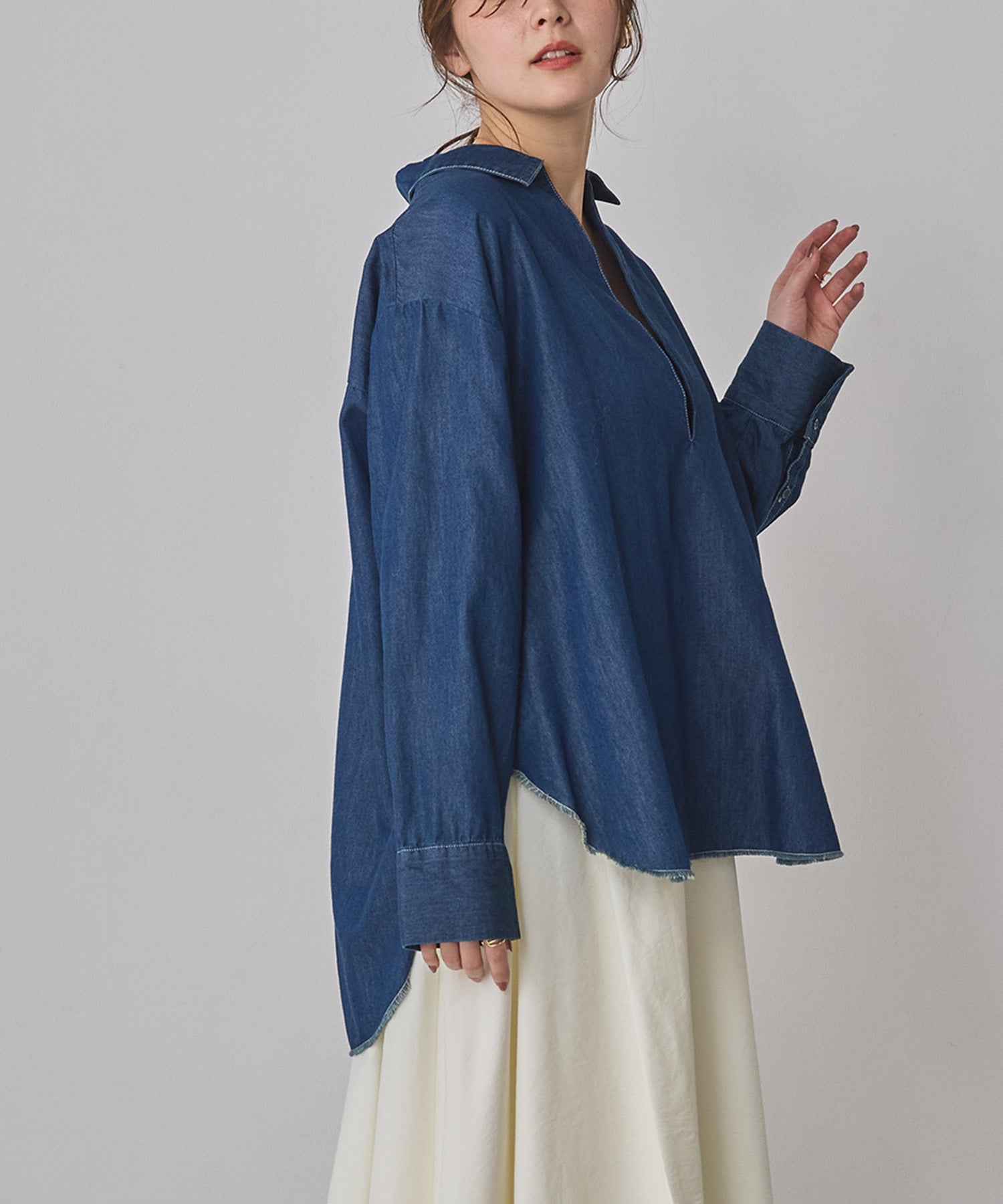 BROAD/TENCEL DENIM SKIPPER SHIRT