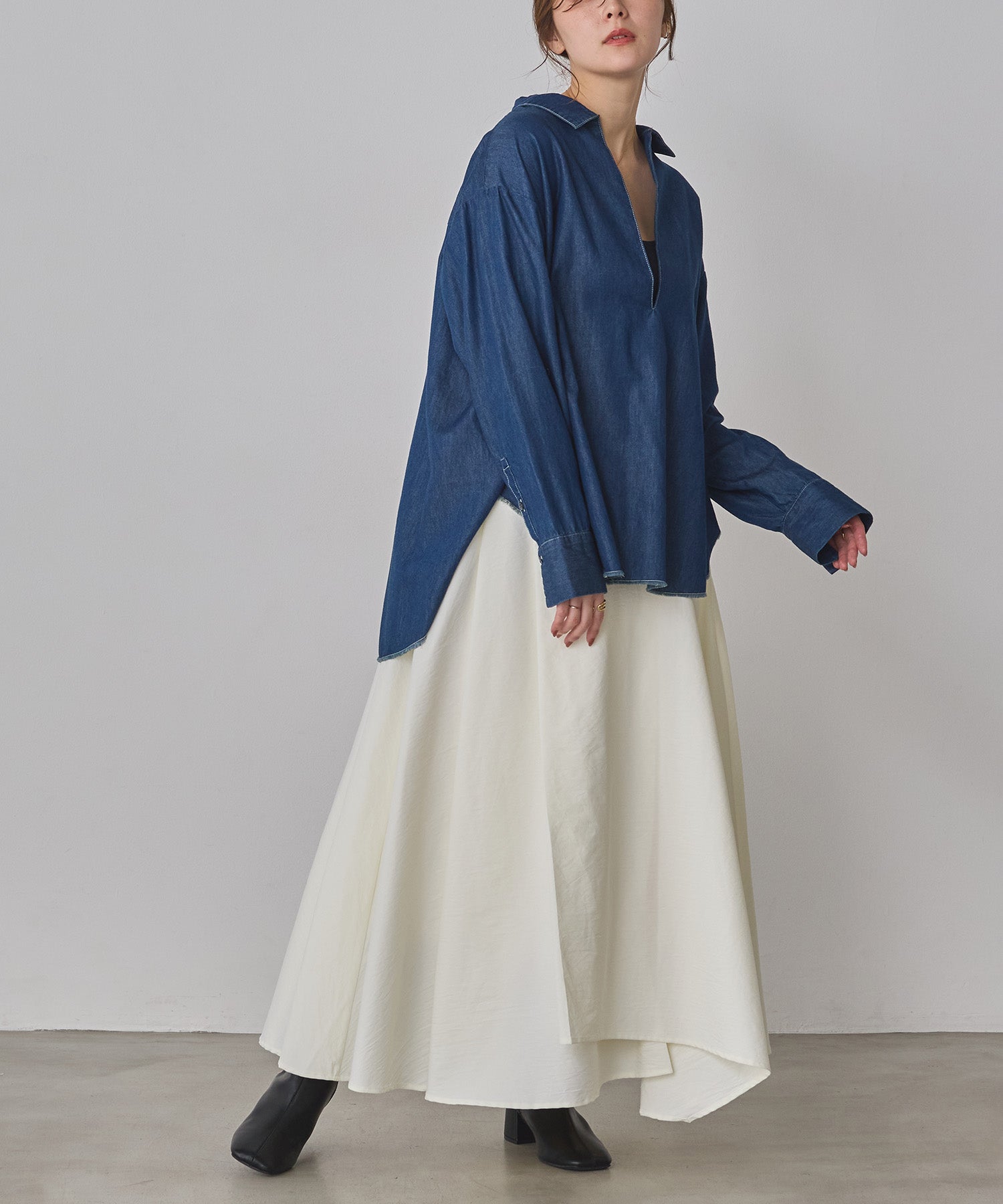 BROAD/TENCEL DENIM SKIPPER SHIRT