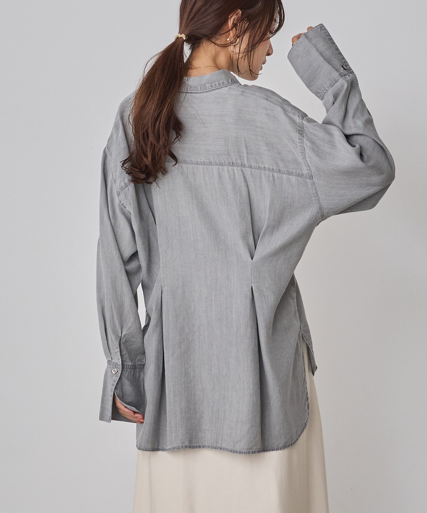 デニム オーバータックシャツ