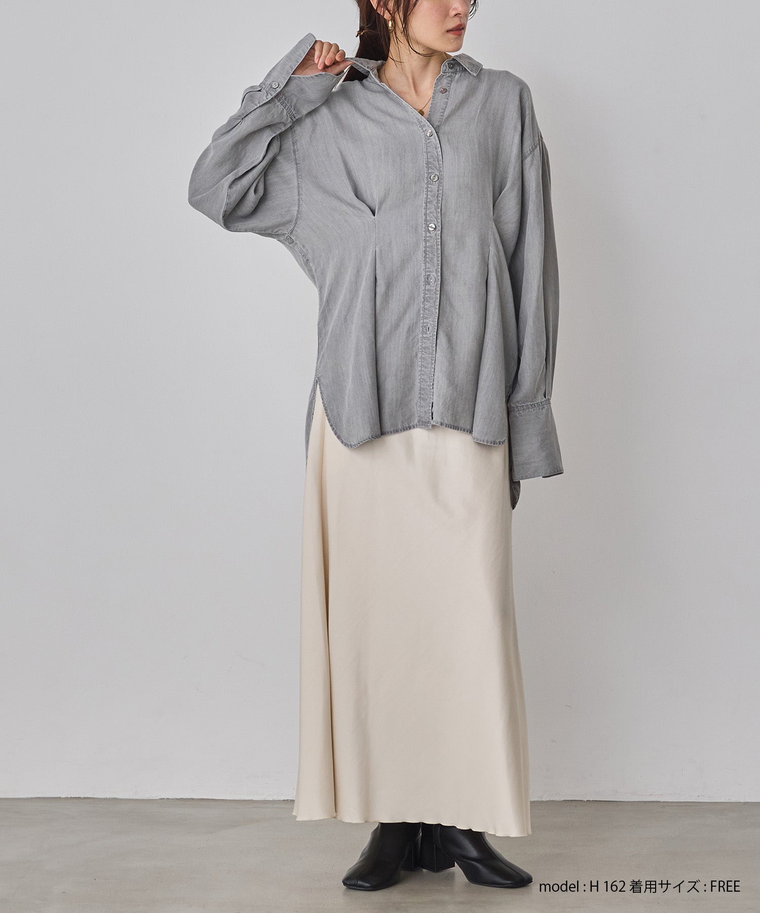 デニム オーバータックシャツ