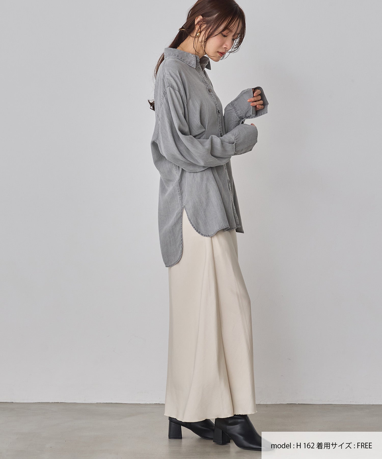 デニム オーバータックシャツ