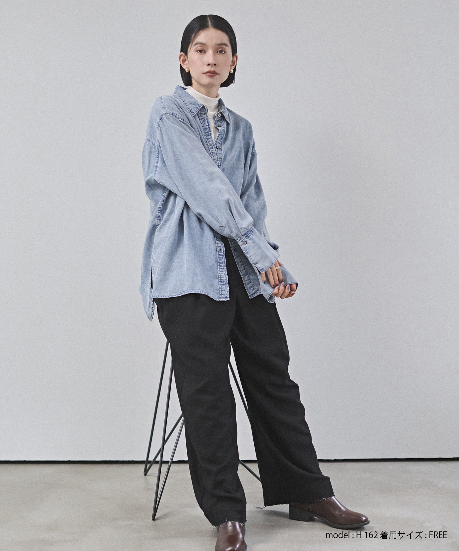 デニム オーバータックシャツ