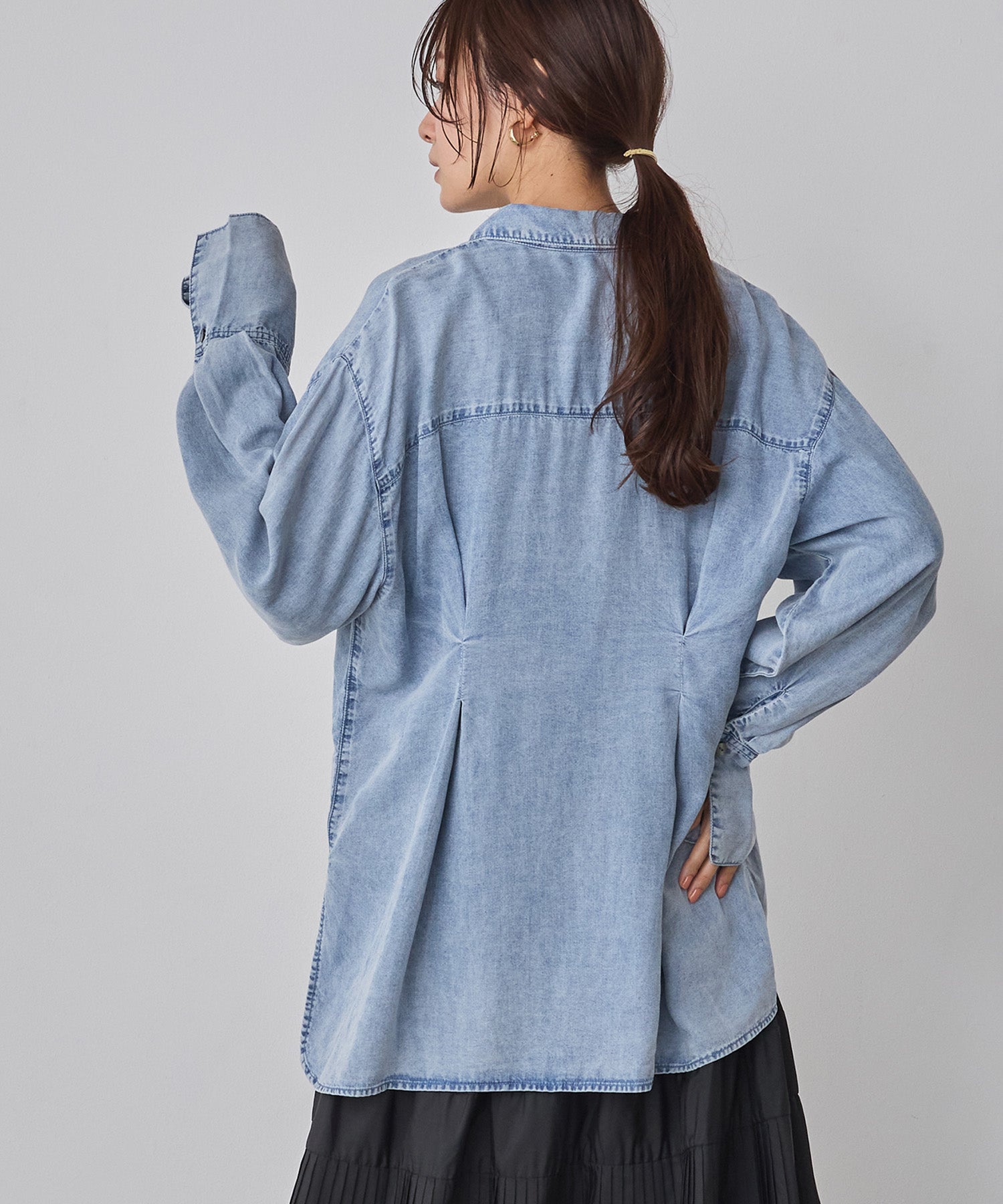 デニム オーバータックシャツ