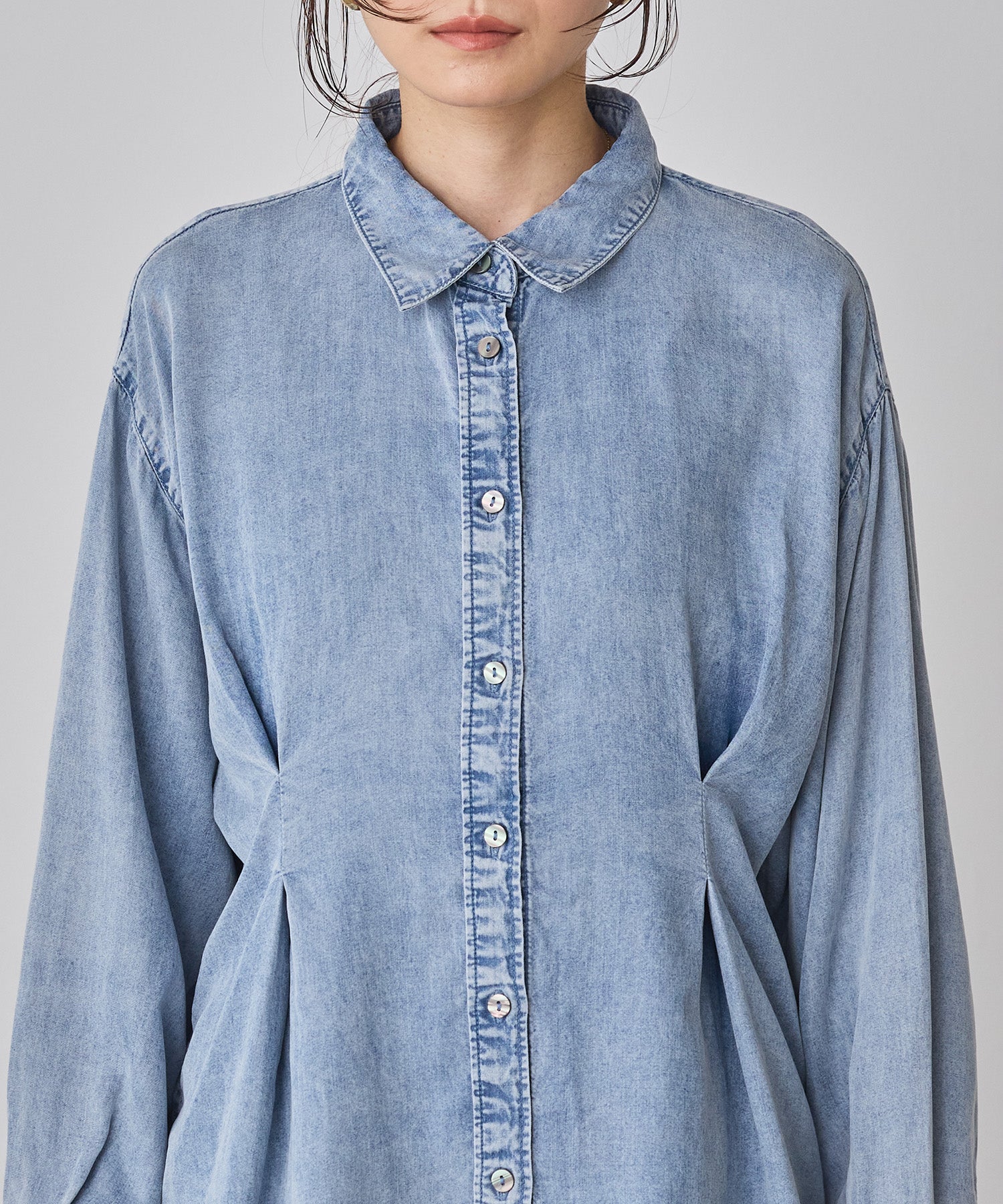 デニム オーバータックシャツ