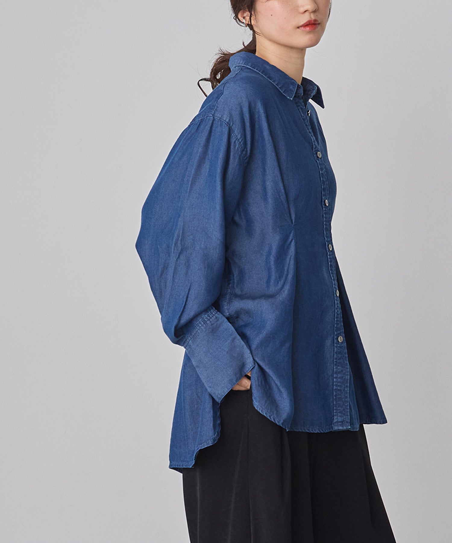 デニム オーバータックシャツ