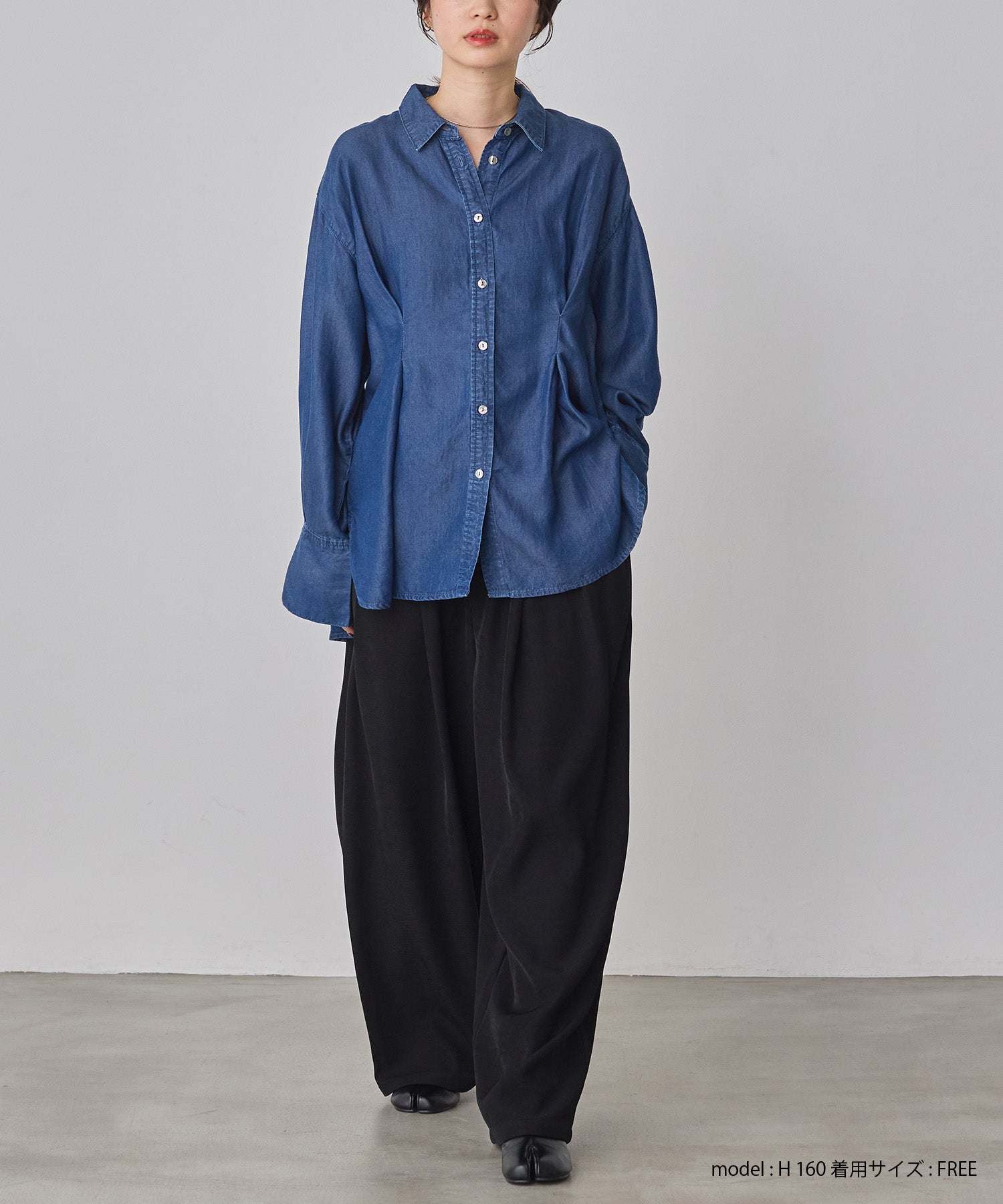 デニム オーバータックシャツ