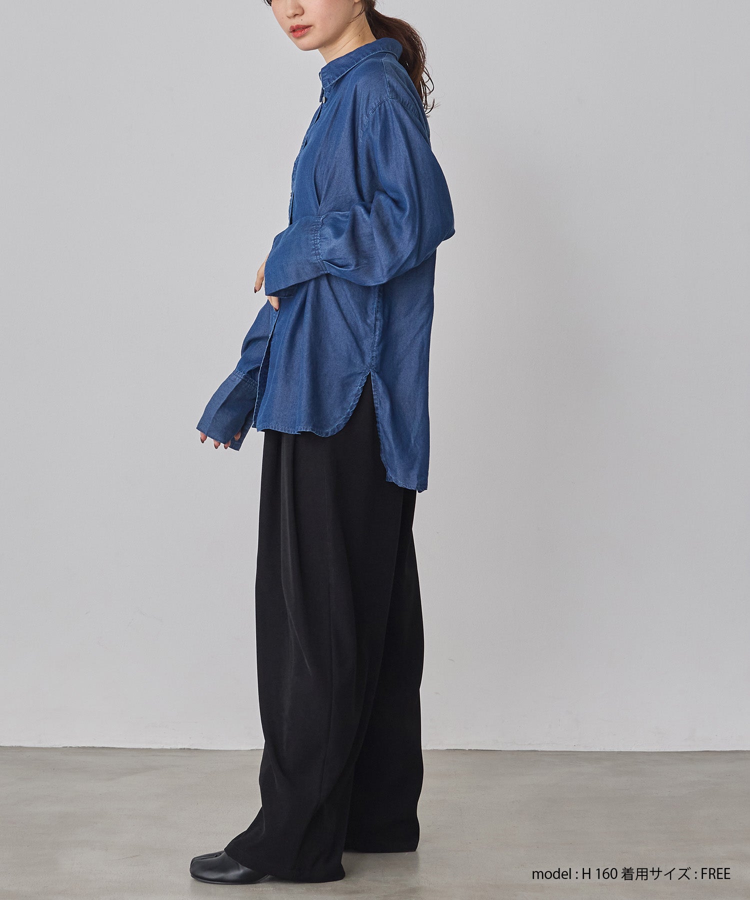 デニム オーバータックシャツ