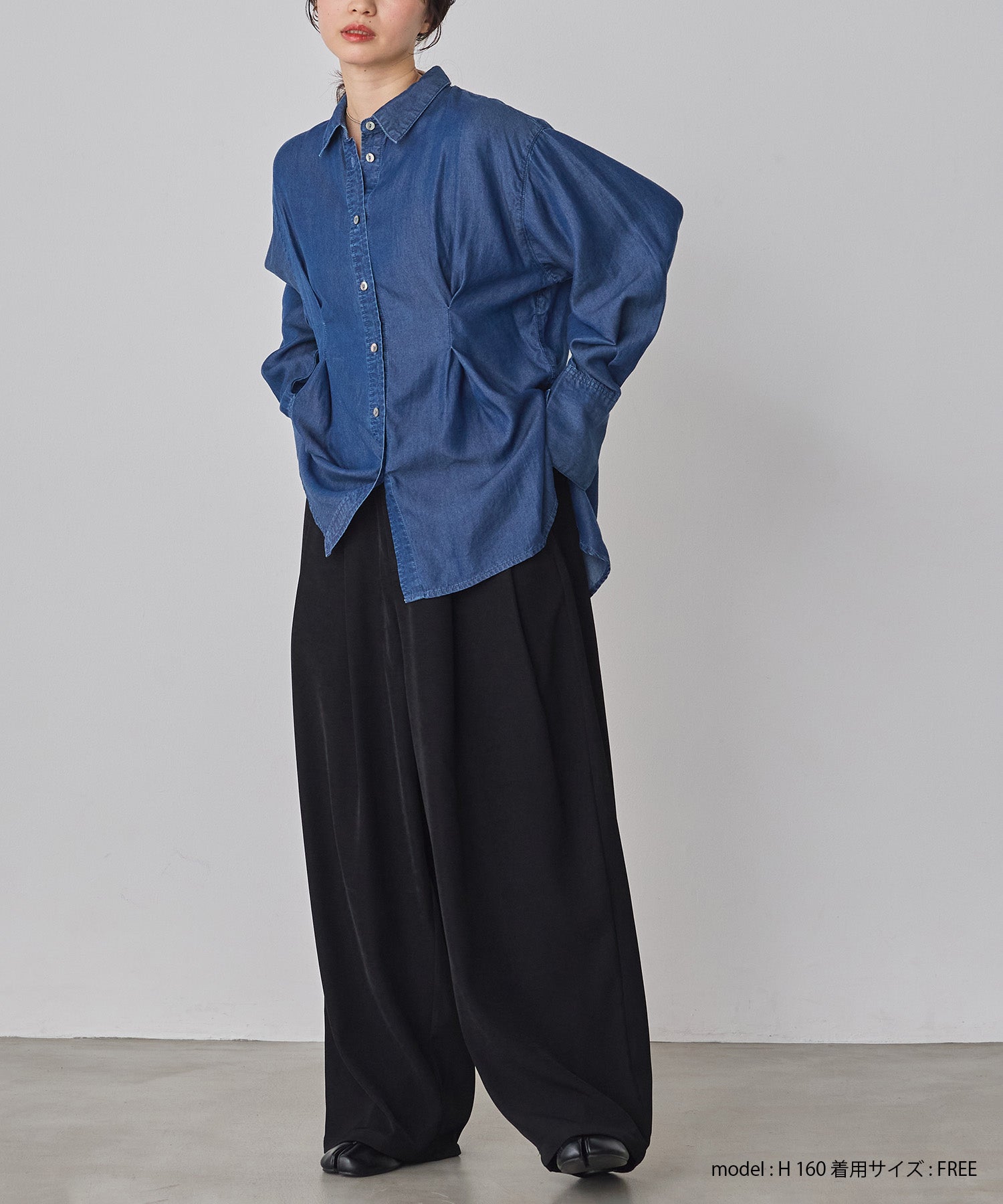 デニム オーバータックシャツ