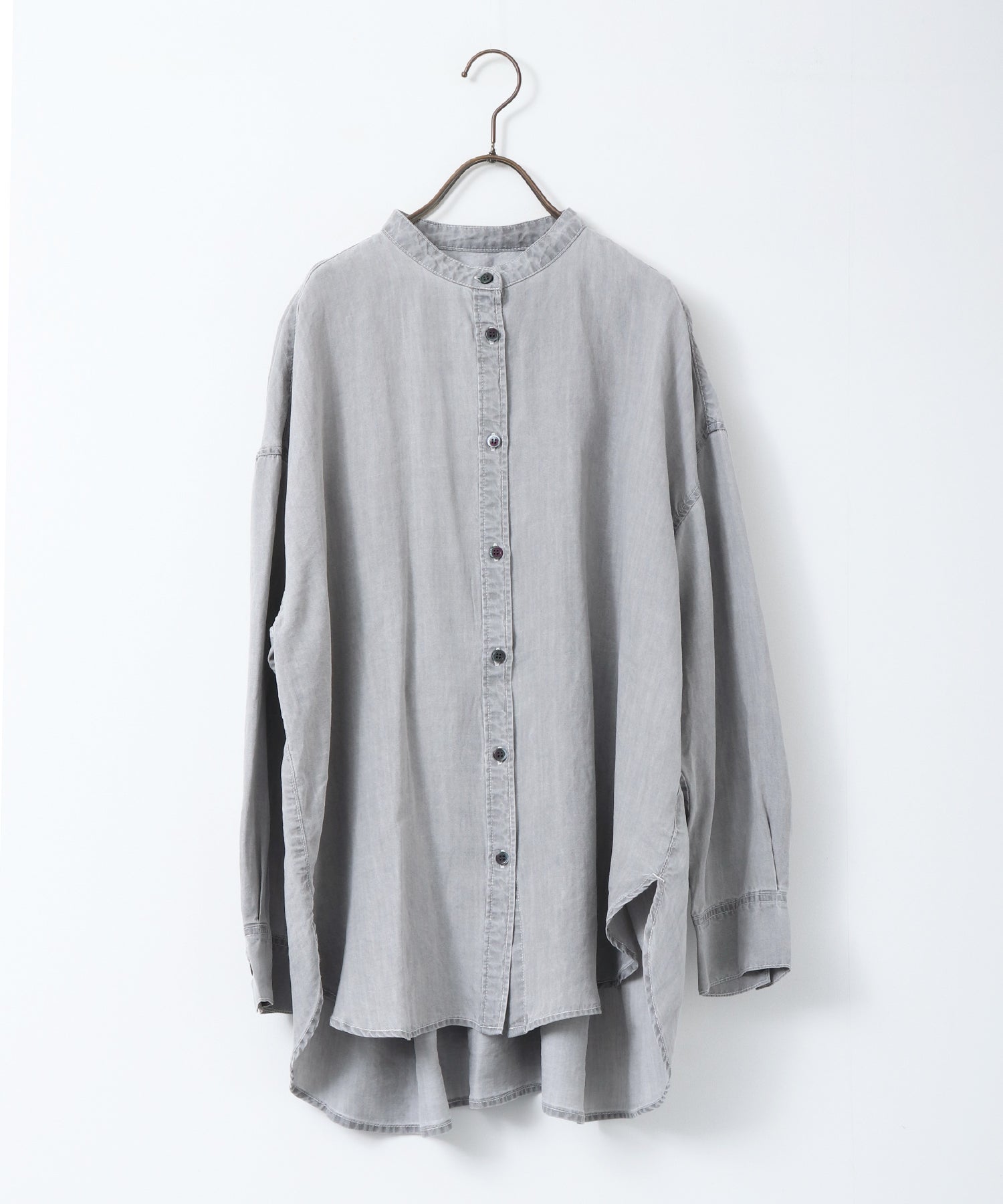 バックギャザー テンセルデニムシャツ