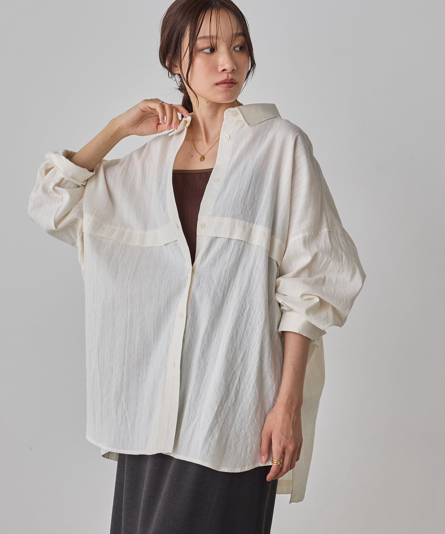 スラブ オーバーサイズシャツ