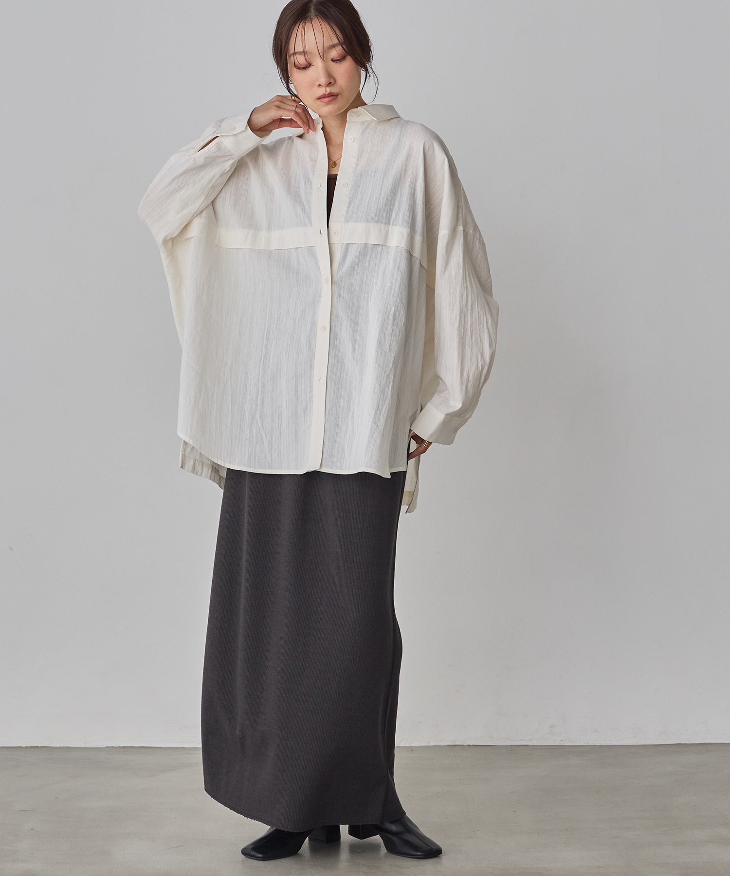 スラブ オーバーサイズシャツ