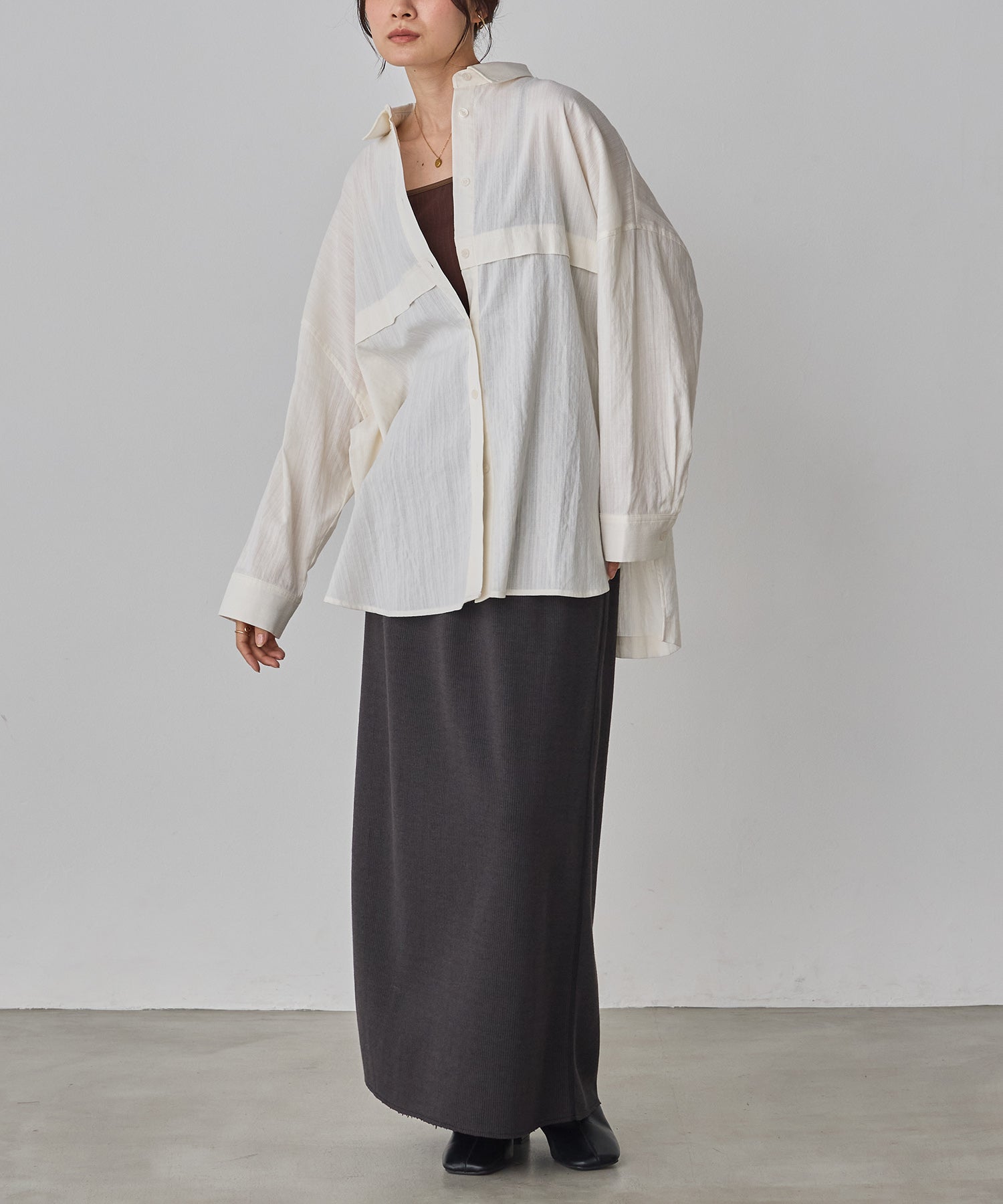 スラブ オーバーサイズシャツ