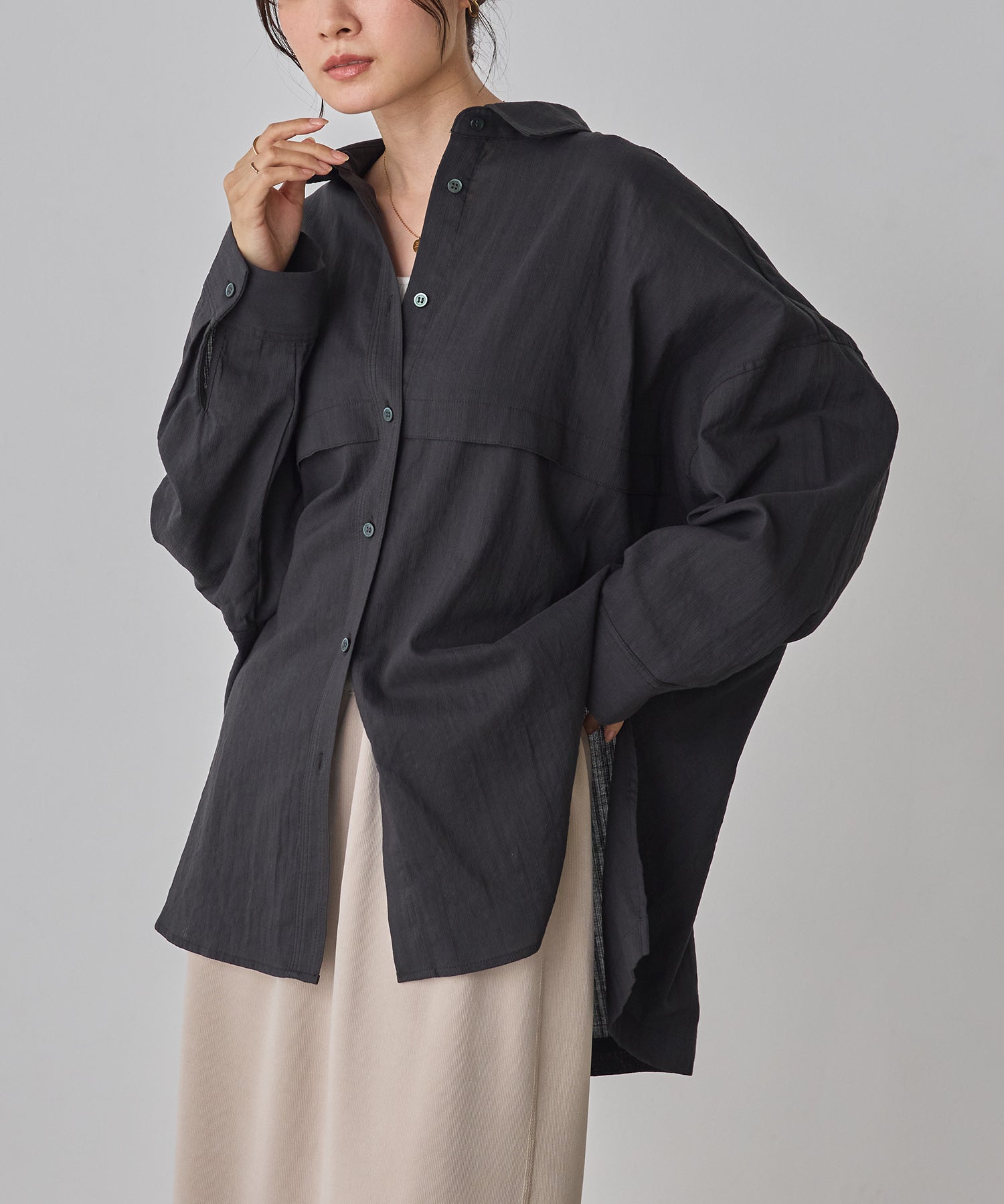 スラブ オーバーサイズシャツ