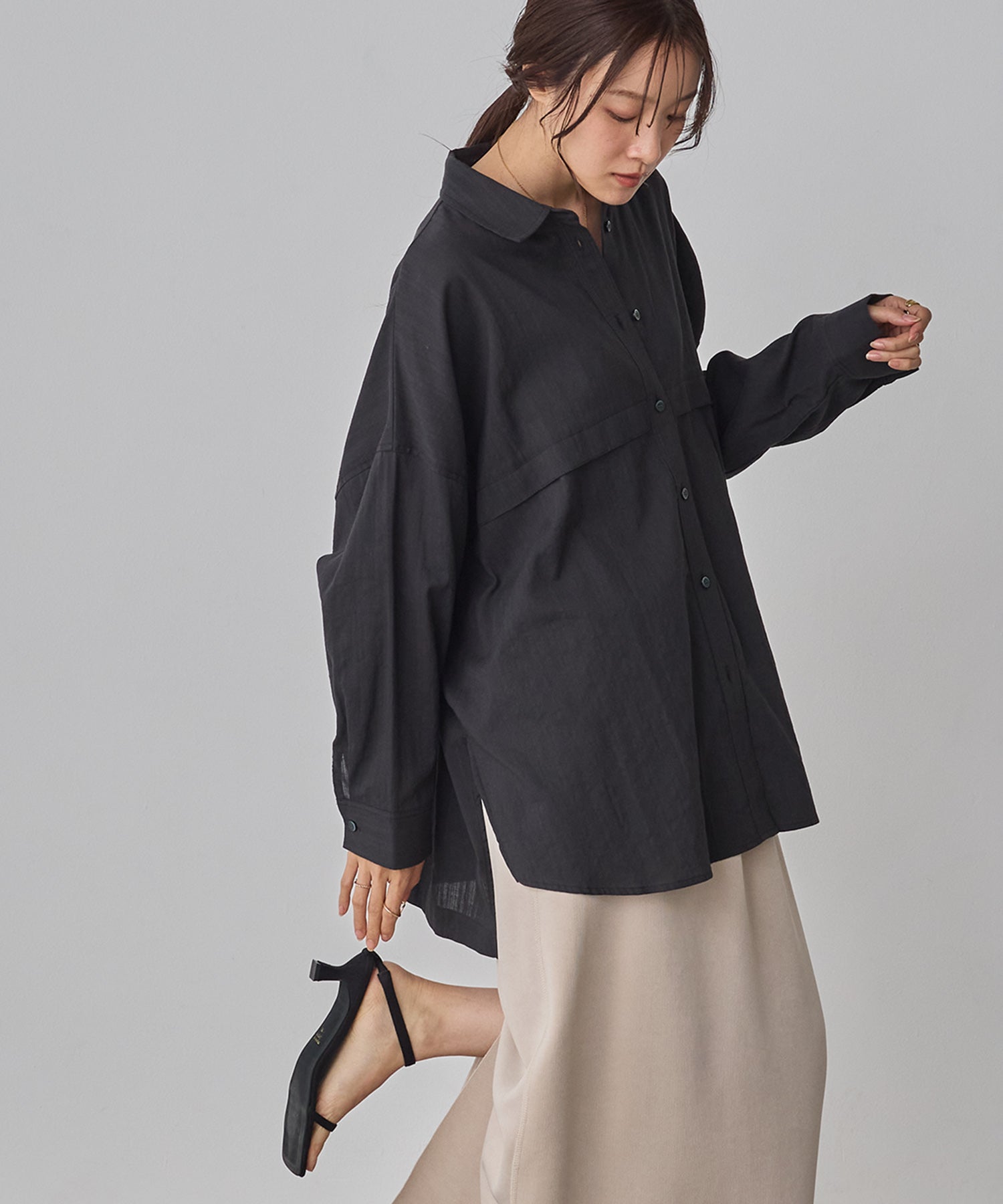 スラブ オーバーサイズシャツ