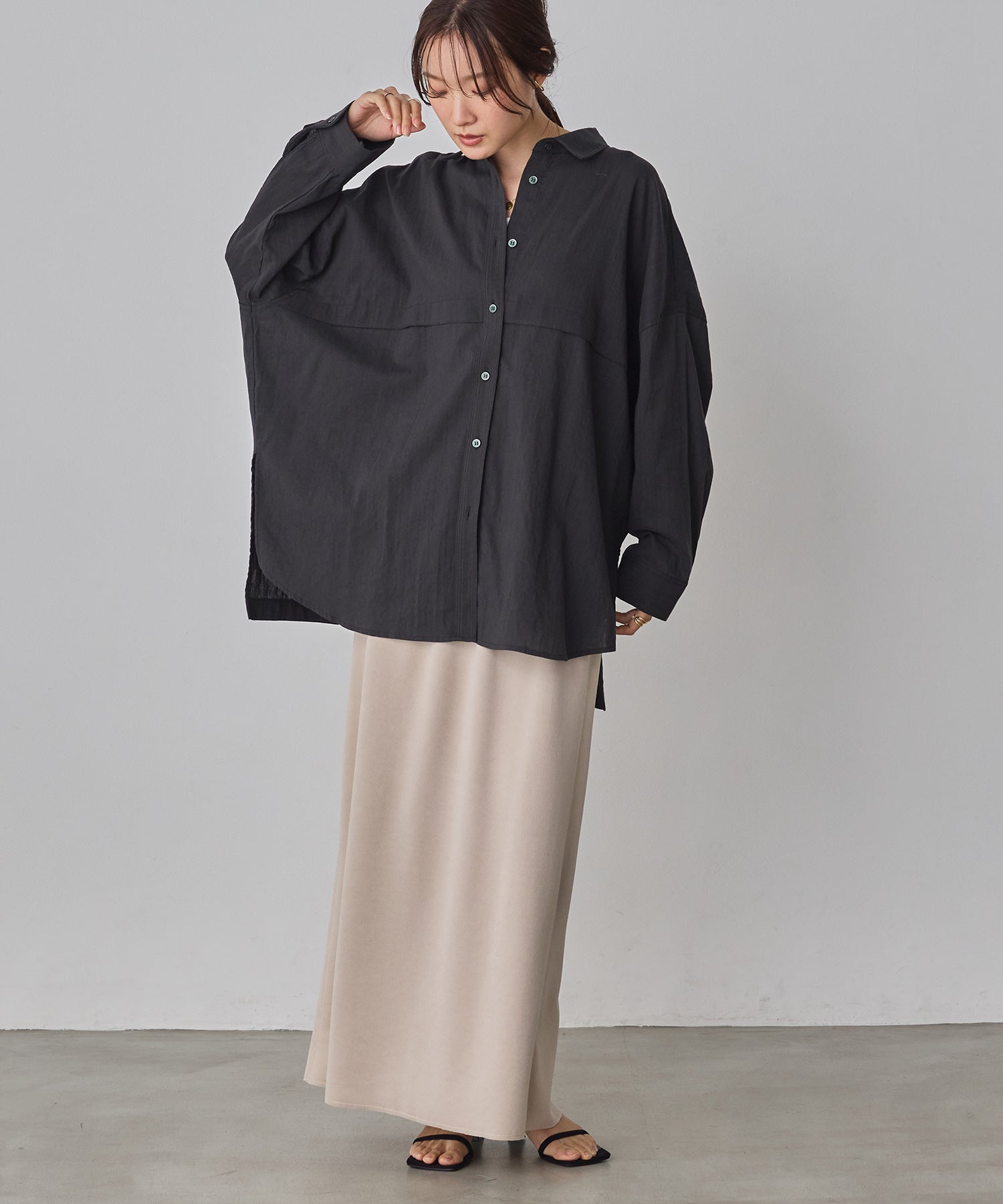 スラブ オーバーサイズシャツ