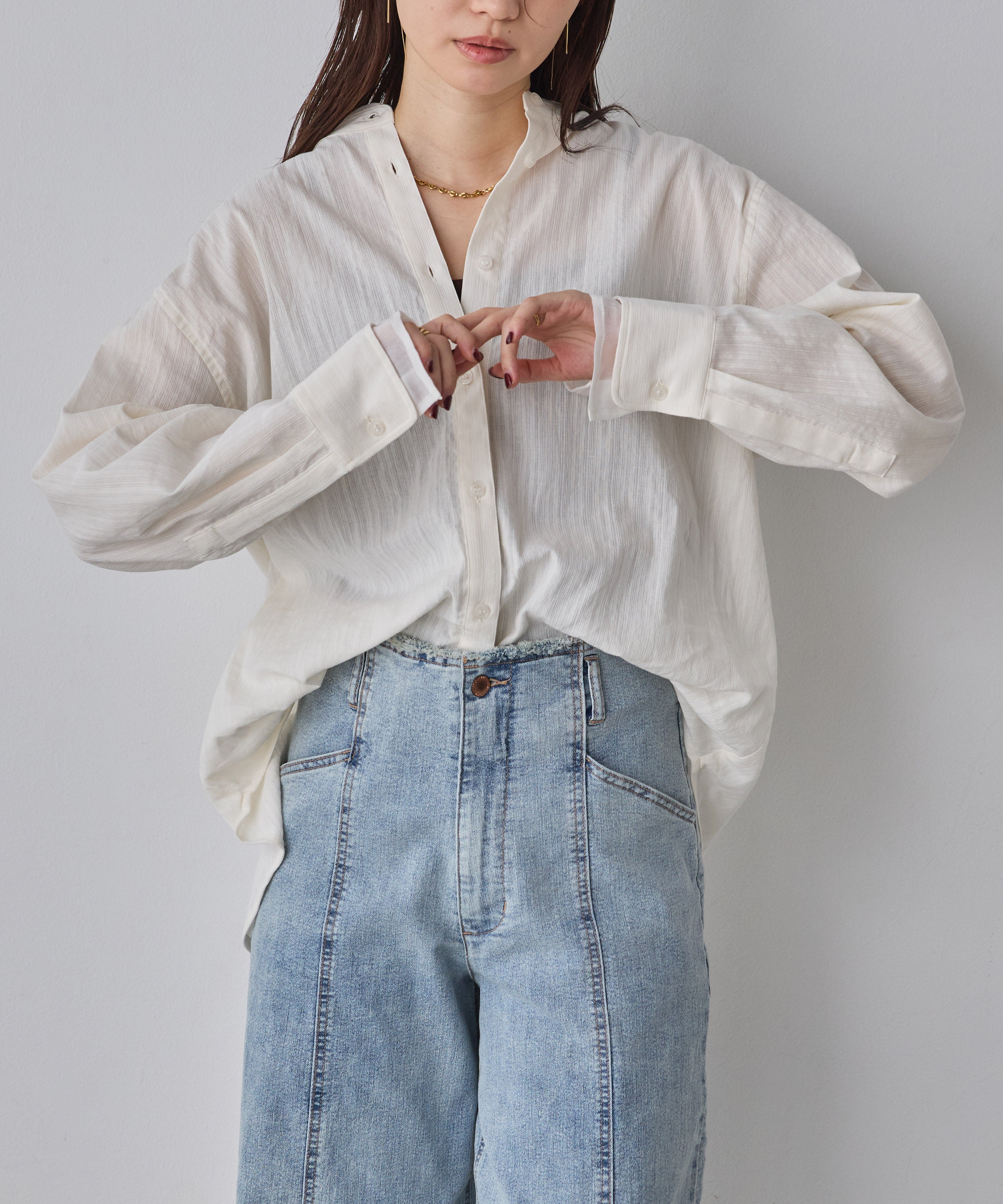 SPRING SLUB SHEER DOCKING SHIRT