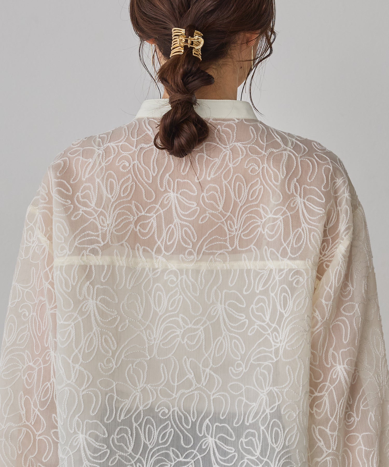 SHEER EMBROIDERED SHIRT