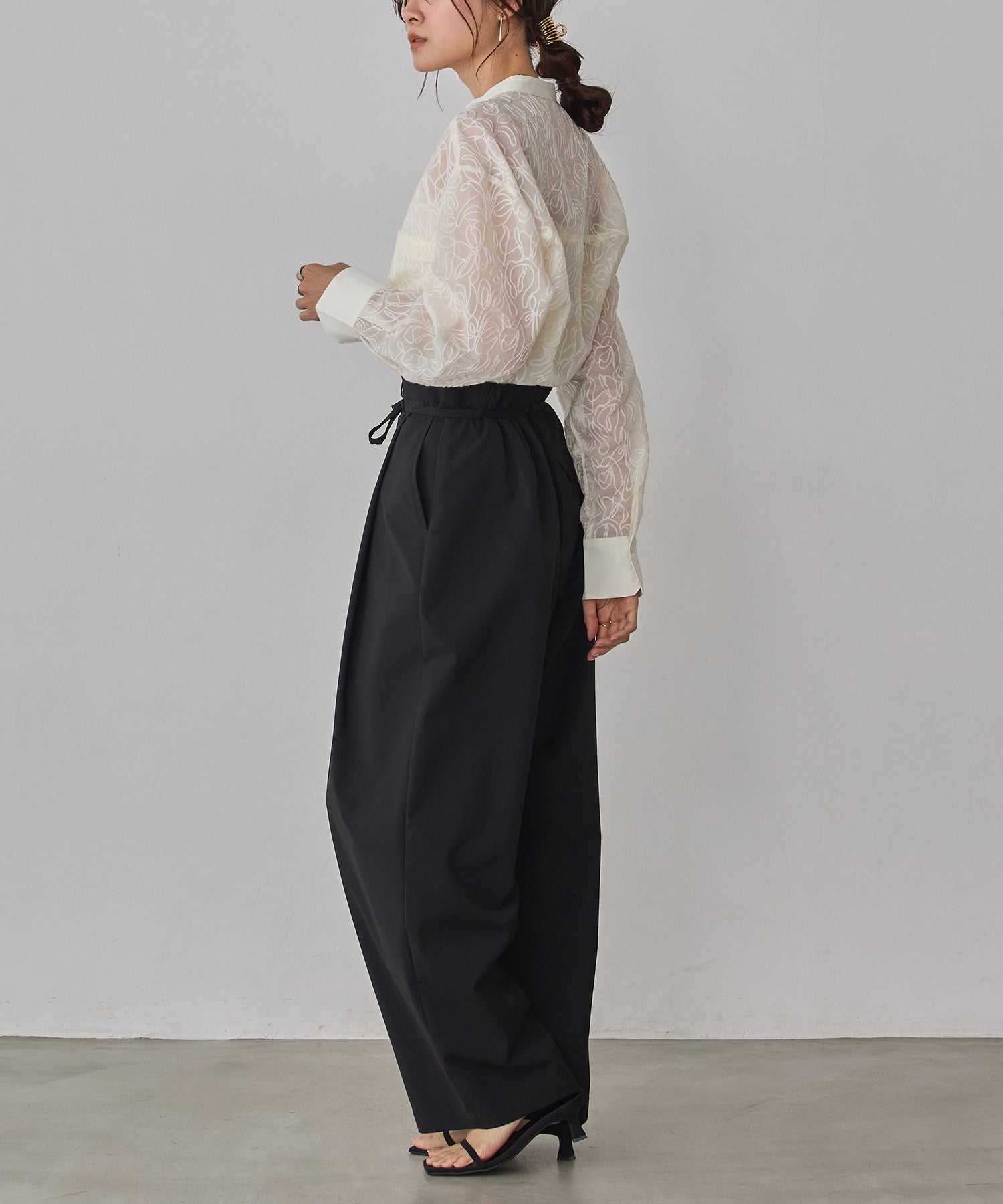 SHEER EMBROIDERED SHIRT