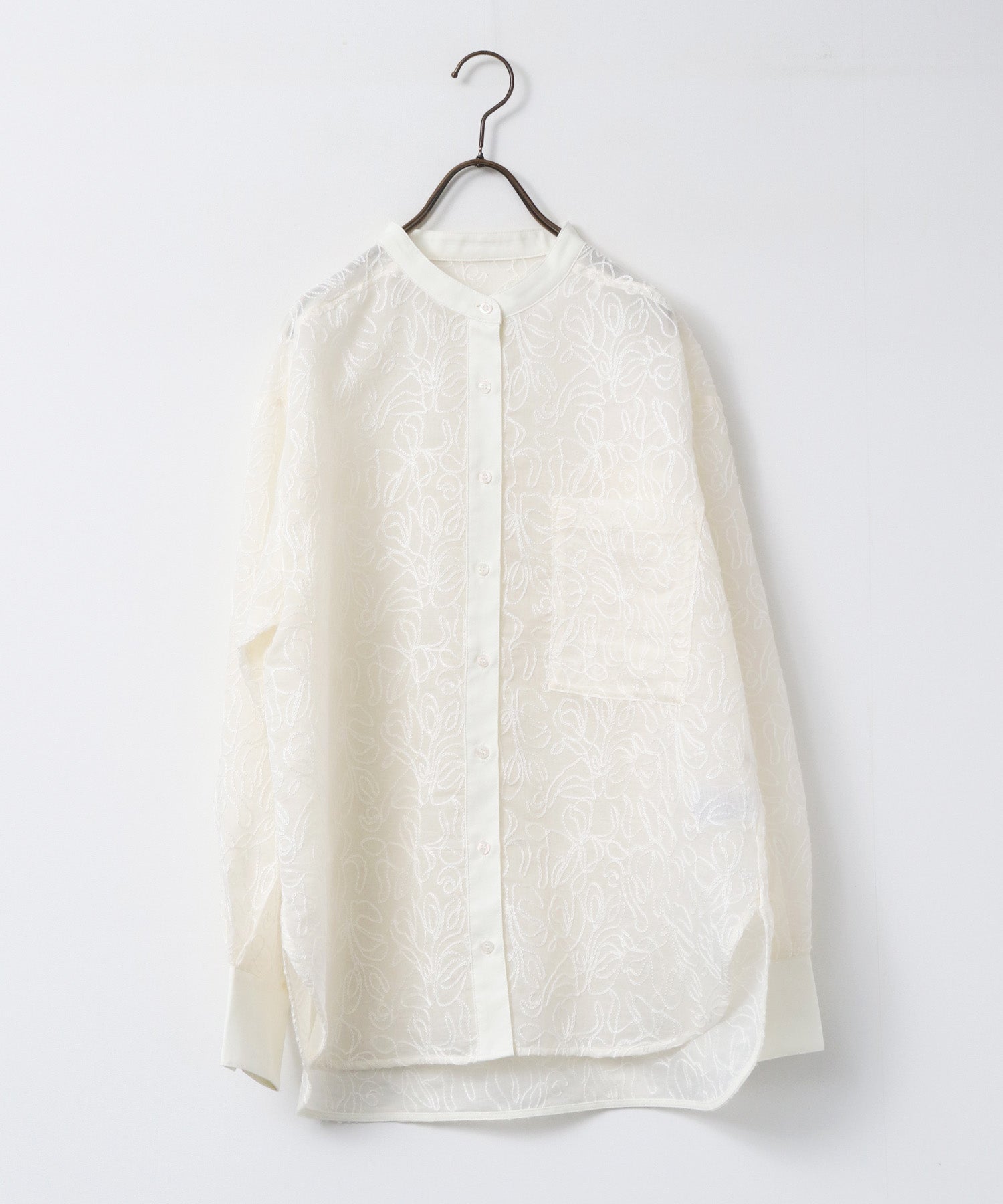 SHEER EMBROIDERED SHIRT