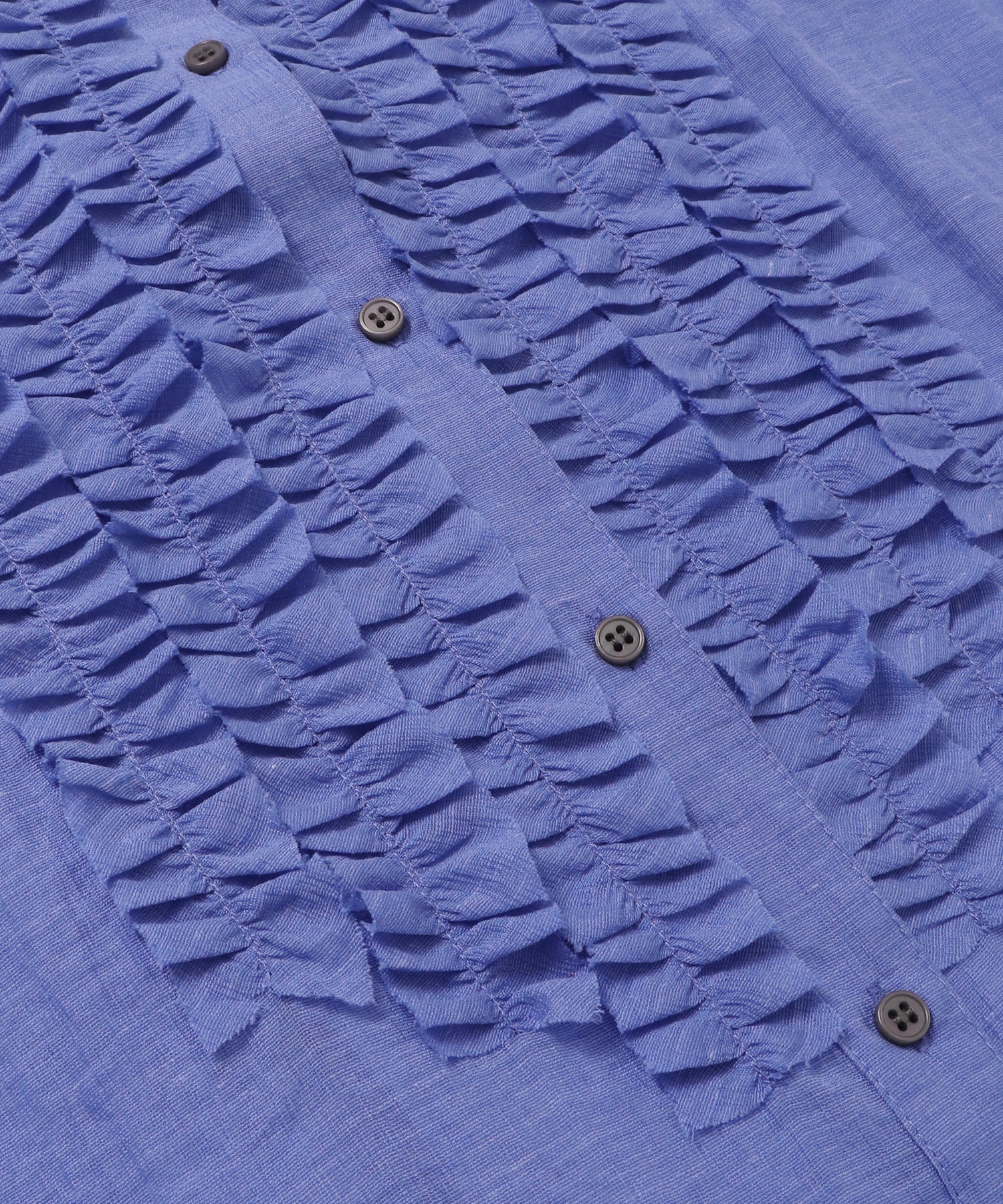HIGH-TWIST SLUB FRILL BLOUSE