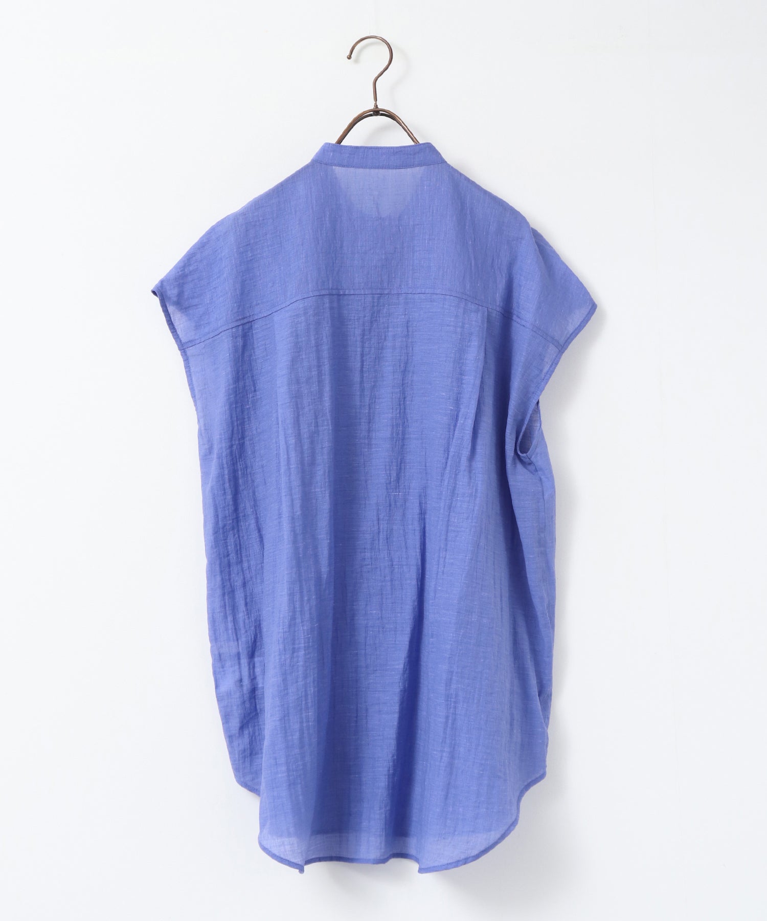 HIGH-TWIST SLUB FRILL BLOUSE