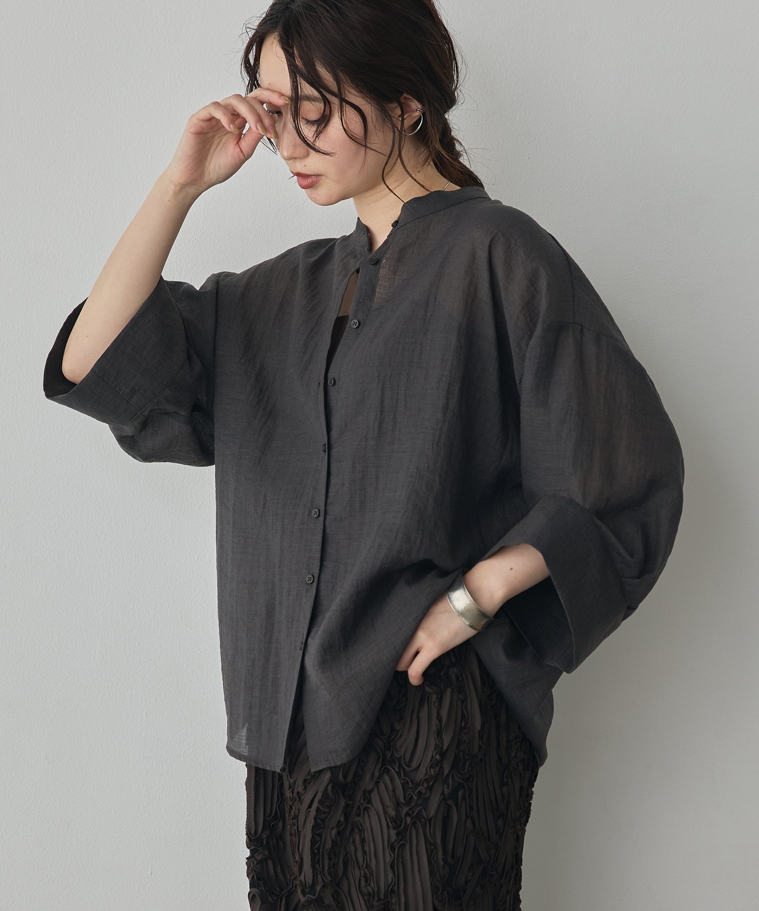 HIGH-TWIST SLUB DOLMAN SHIRT