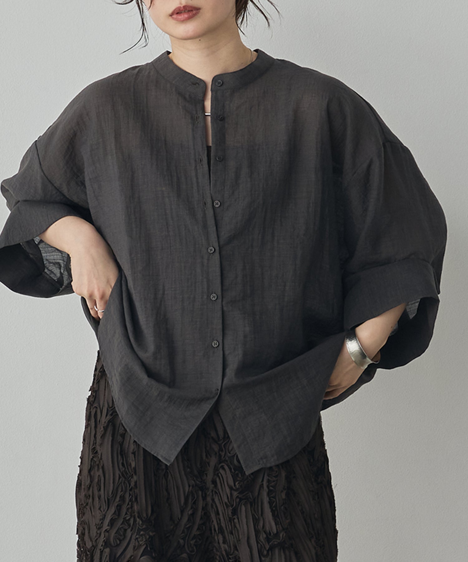 HIGH-TWIST SLUB DOLMAN SHIRT
