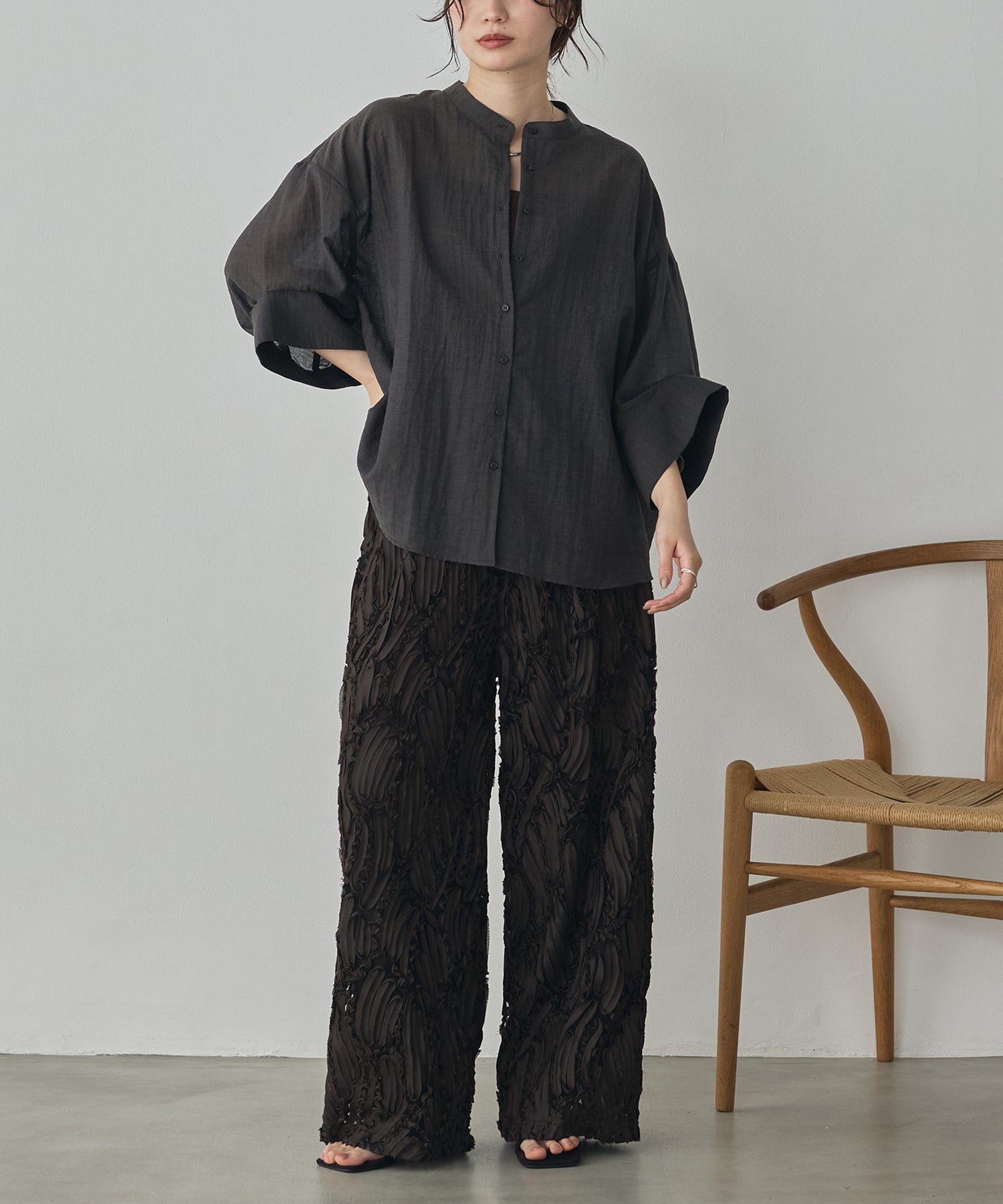 HIGH-TWIST SLUB DOLMAN SHIRT