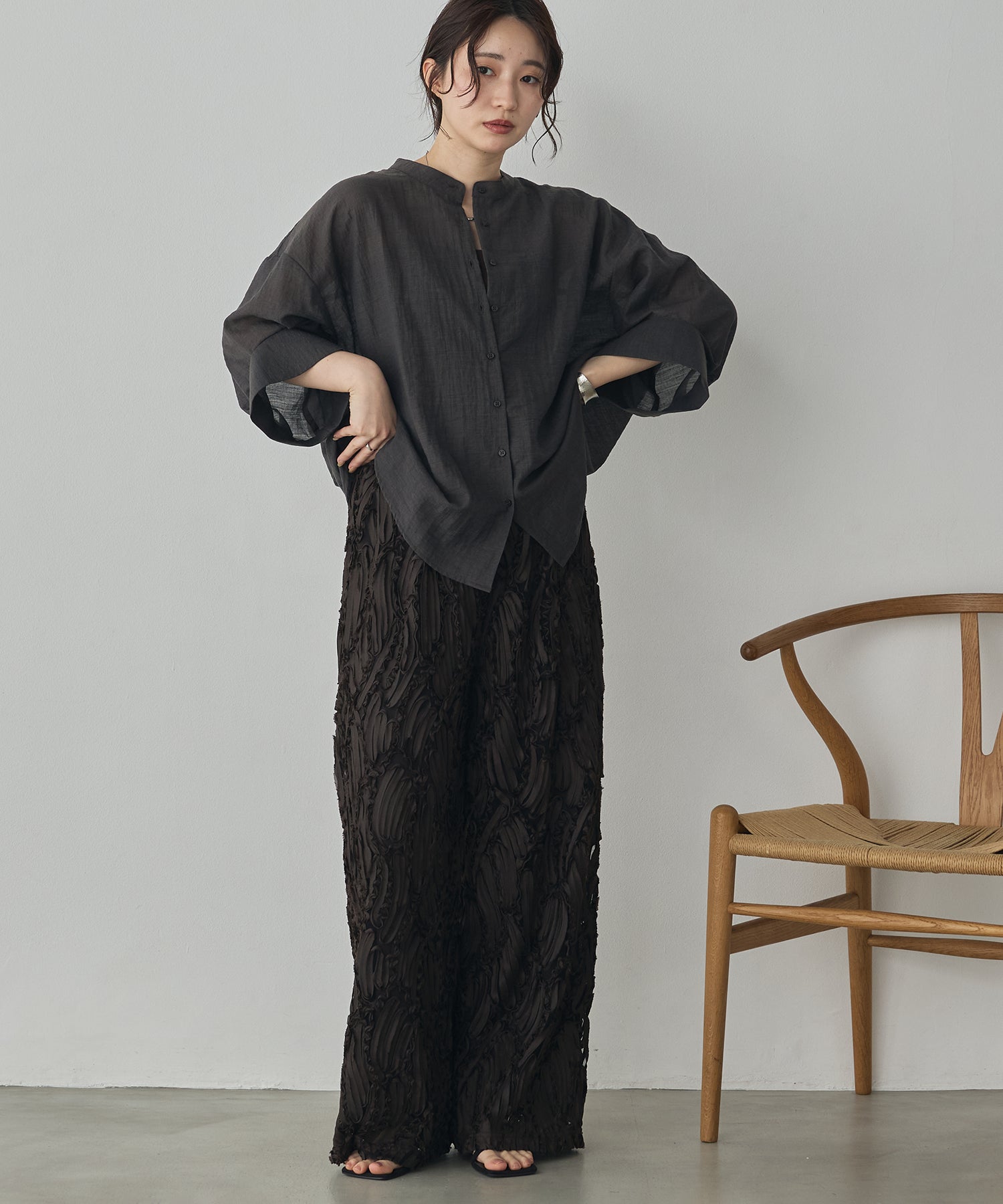 HIGH-TWIST SLUB DOLMAN SHIRT