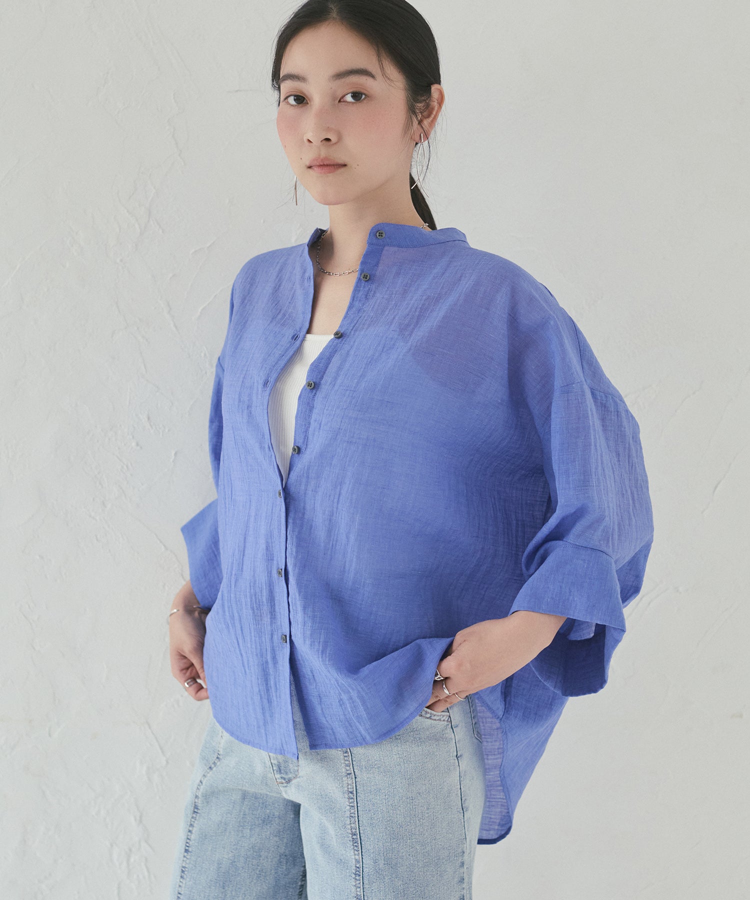 HIGH-TWIST SLUB DOLMAN SHIRT