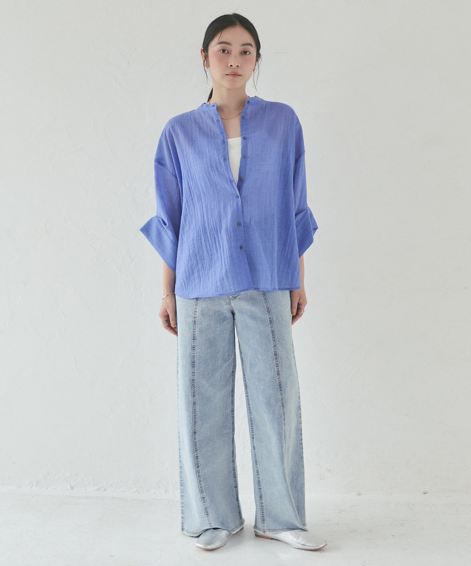 HIGH-TWIST SLUB DOLMAN SHIRT