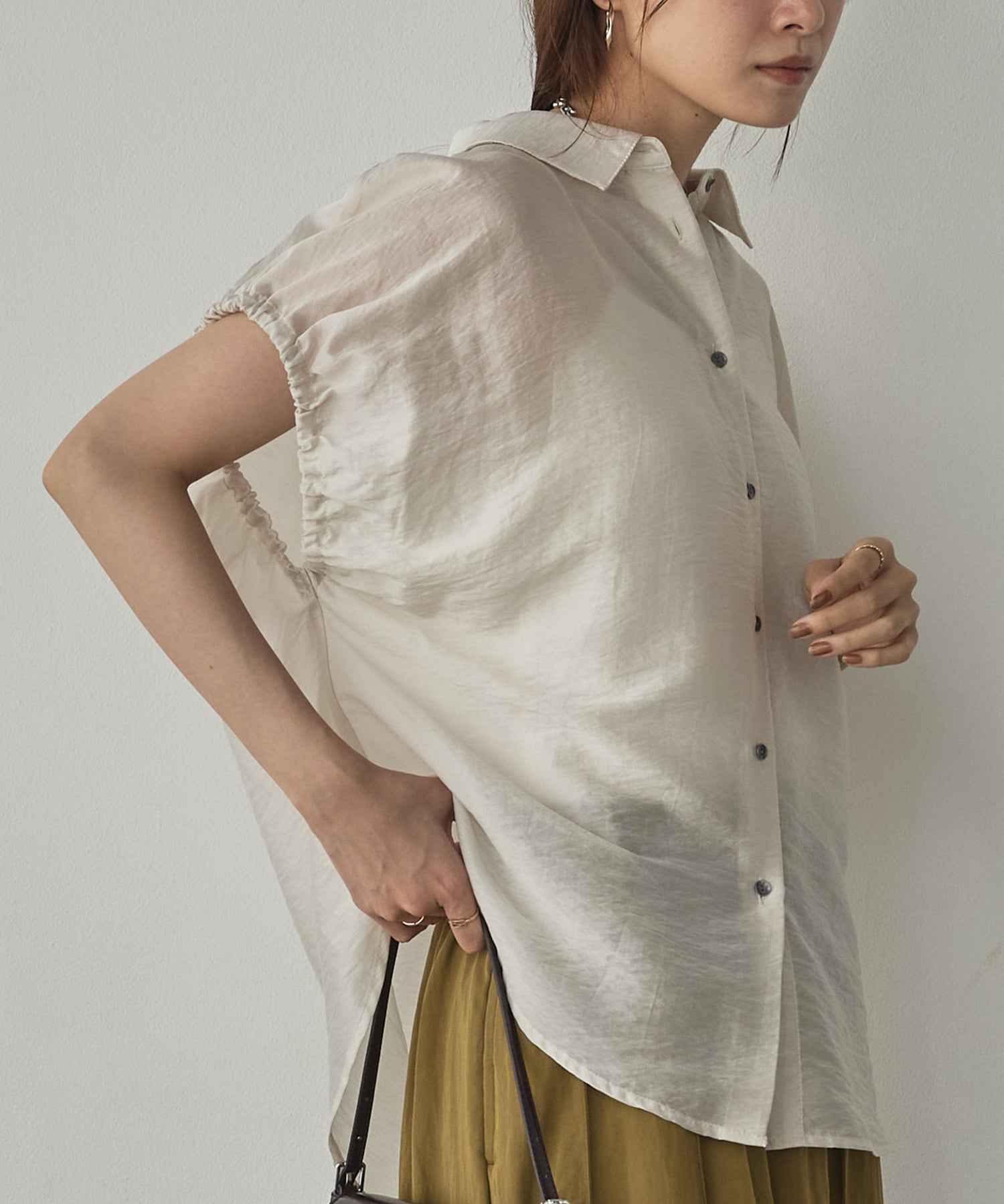 SOLID-COLOR YARN-DYED CHECK OVERSHIRT