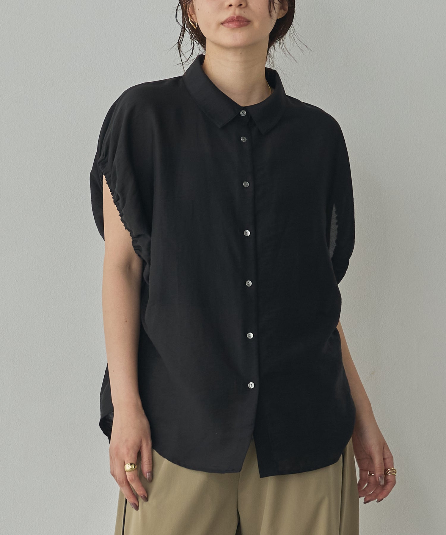SOLID-COLOR YARN-DYED CHECK OVERSHIRT