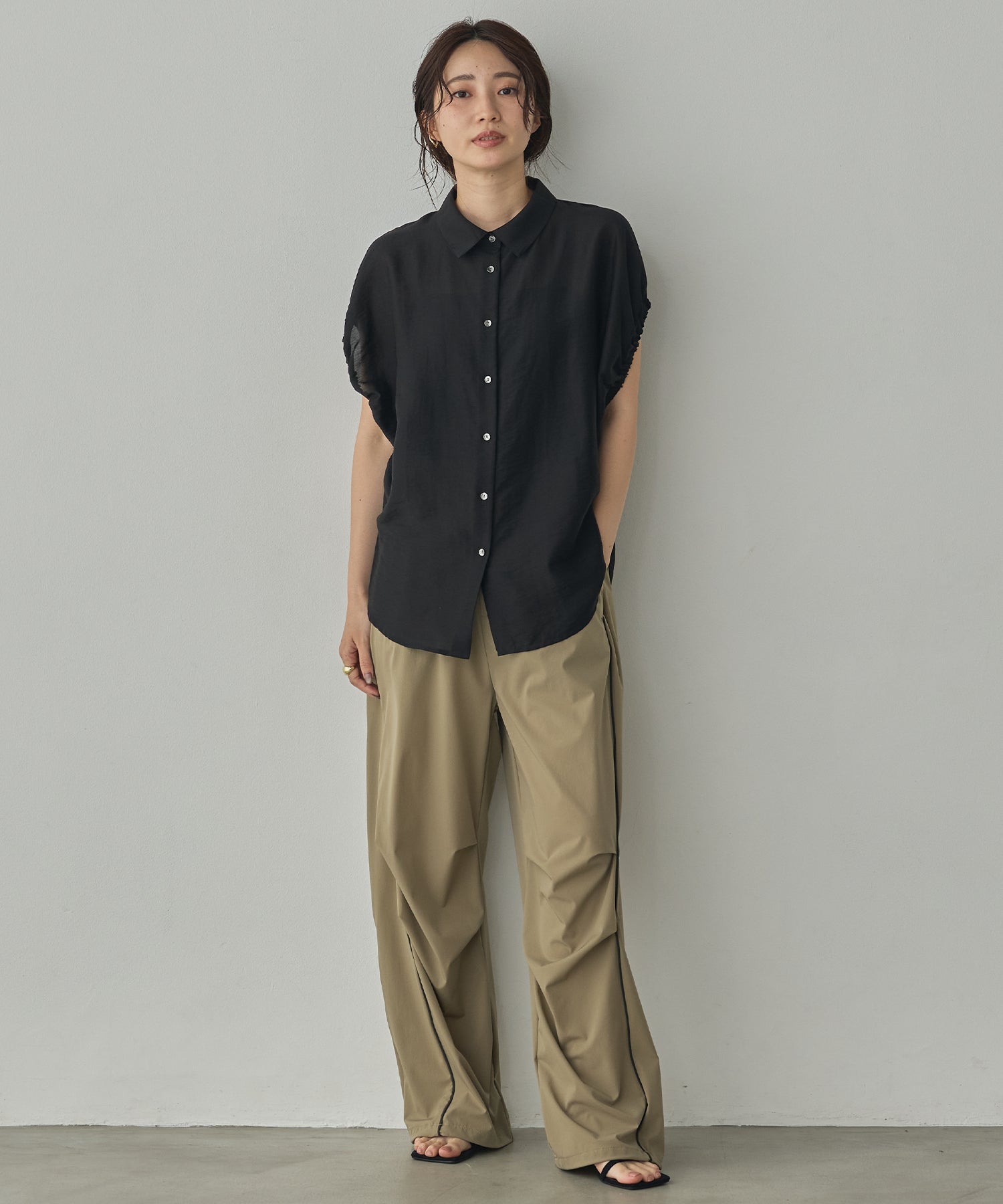 SOLID-COLOR YARN-DYED CHECK OVERSHIRT