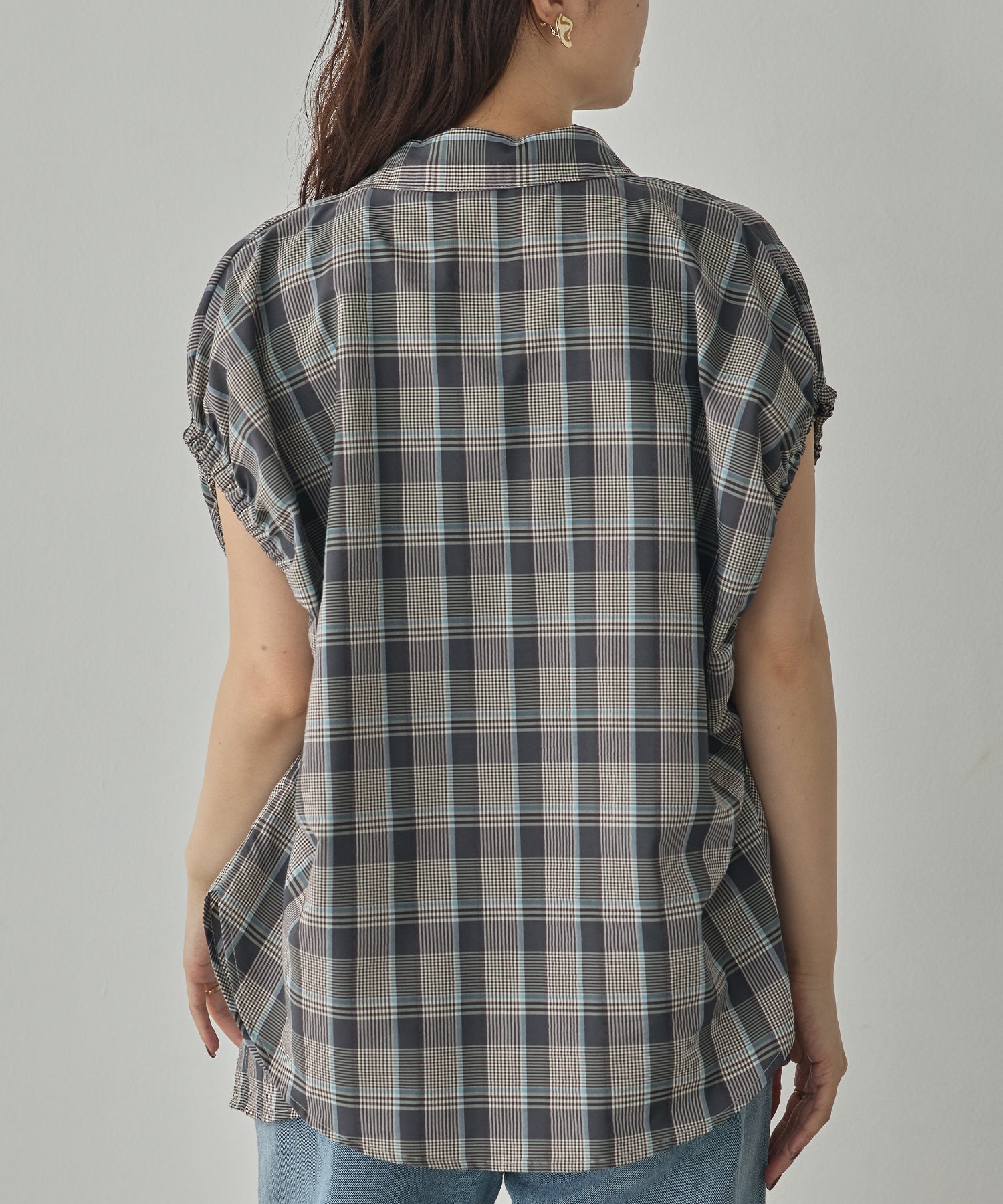 SOLID-COLOR YARN-DYED CHECK OVERSHIRT
