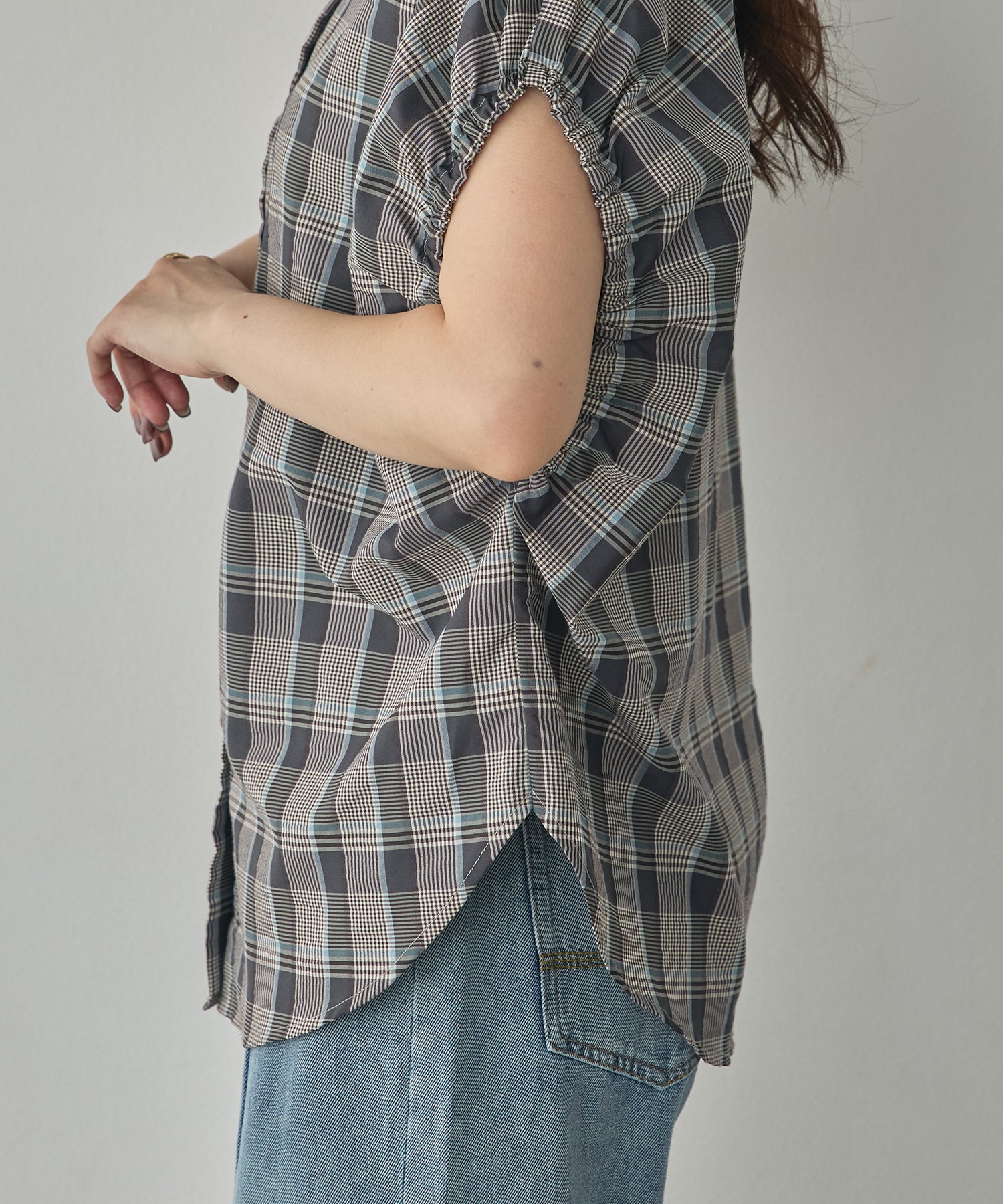 SOLID-COLOR YARN-DYED CHECK OVERSHIRT