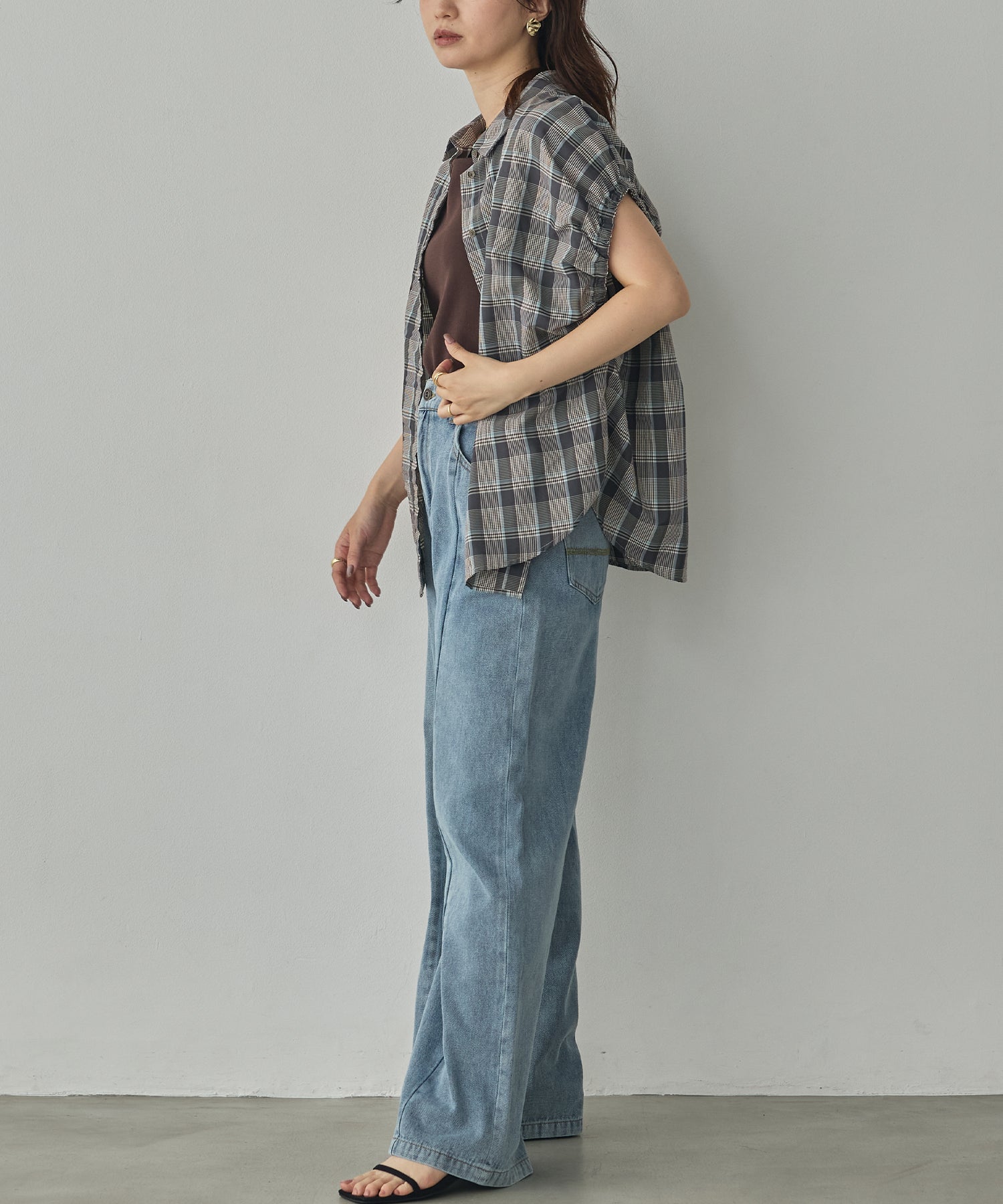SOLID-COLOR YARN-DYED CHECK OVERSHIRT