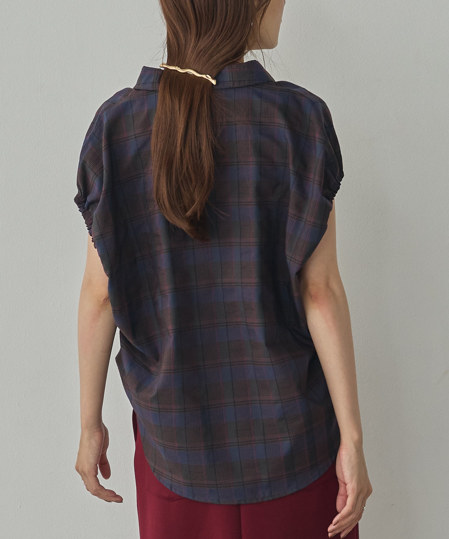 SOLID-COLOR YARN-DYED CHECK OVERSHIRT