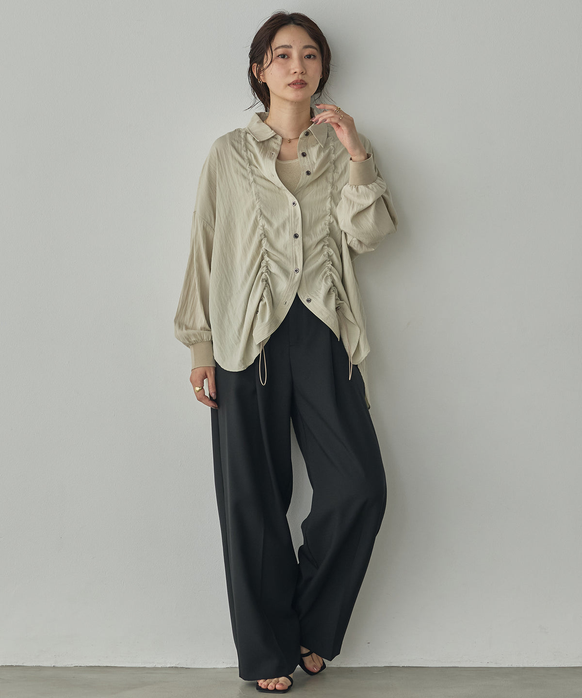 VINTAGE BROADCLOTH FRILLED SHIRT-STYLE JACKET