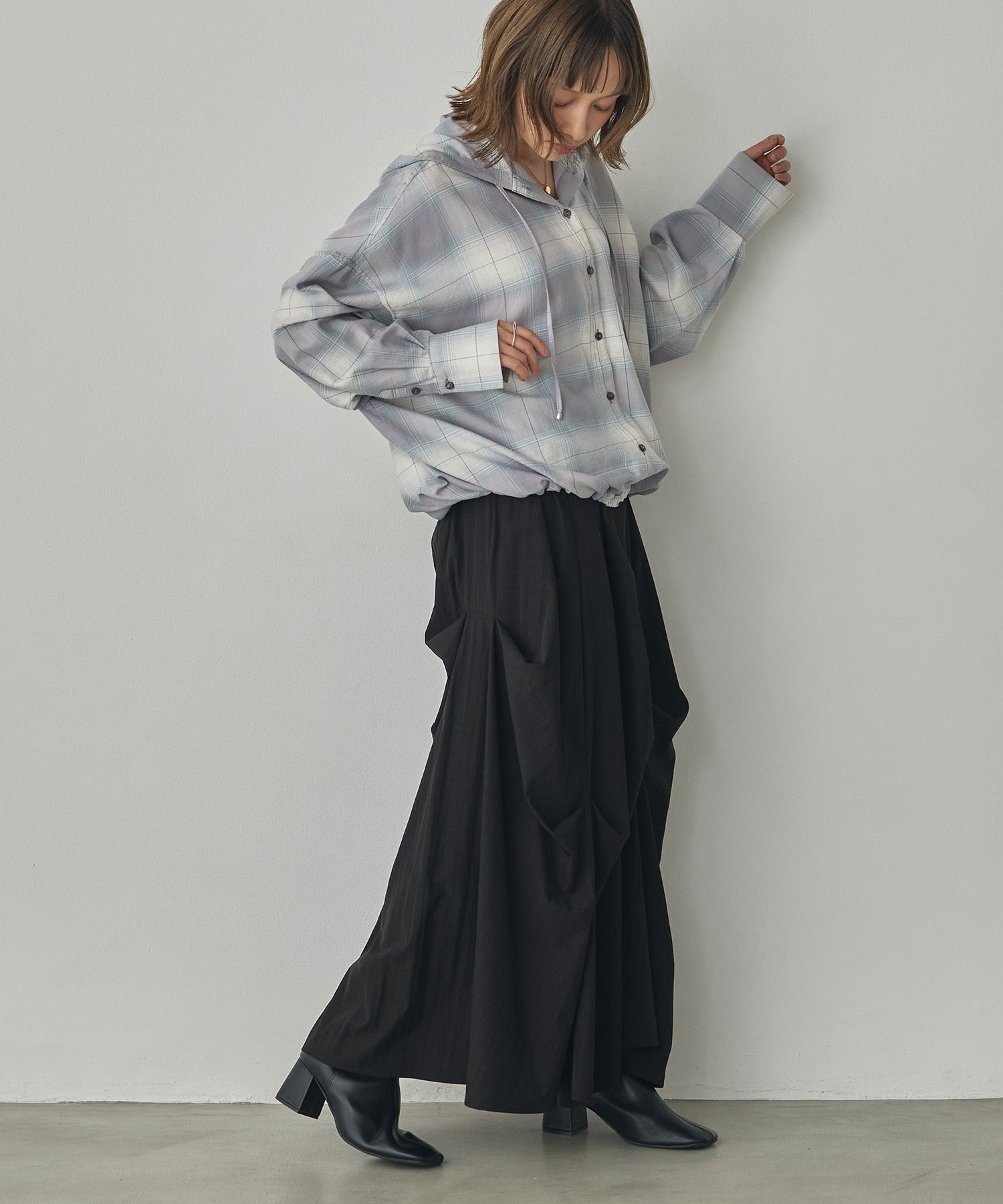CHEQUERED HOODED SHIRT